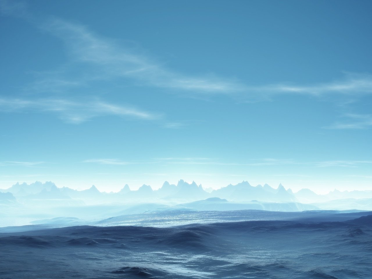 Обои горизонт, безмятежность, синева, horizon, serenity, blue разрешение 3200x1200 Загрузить