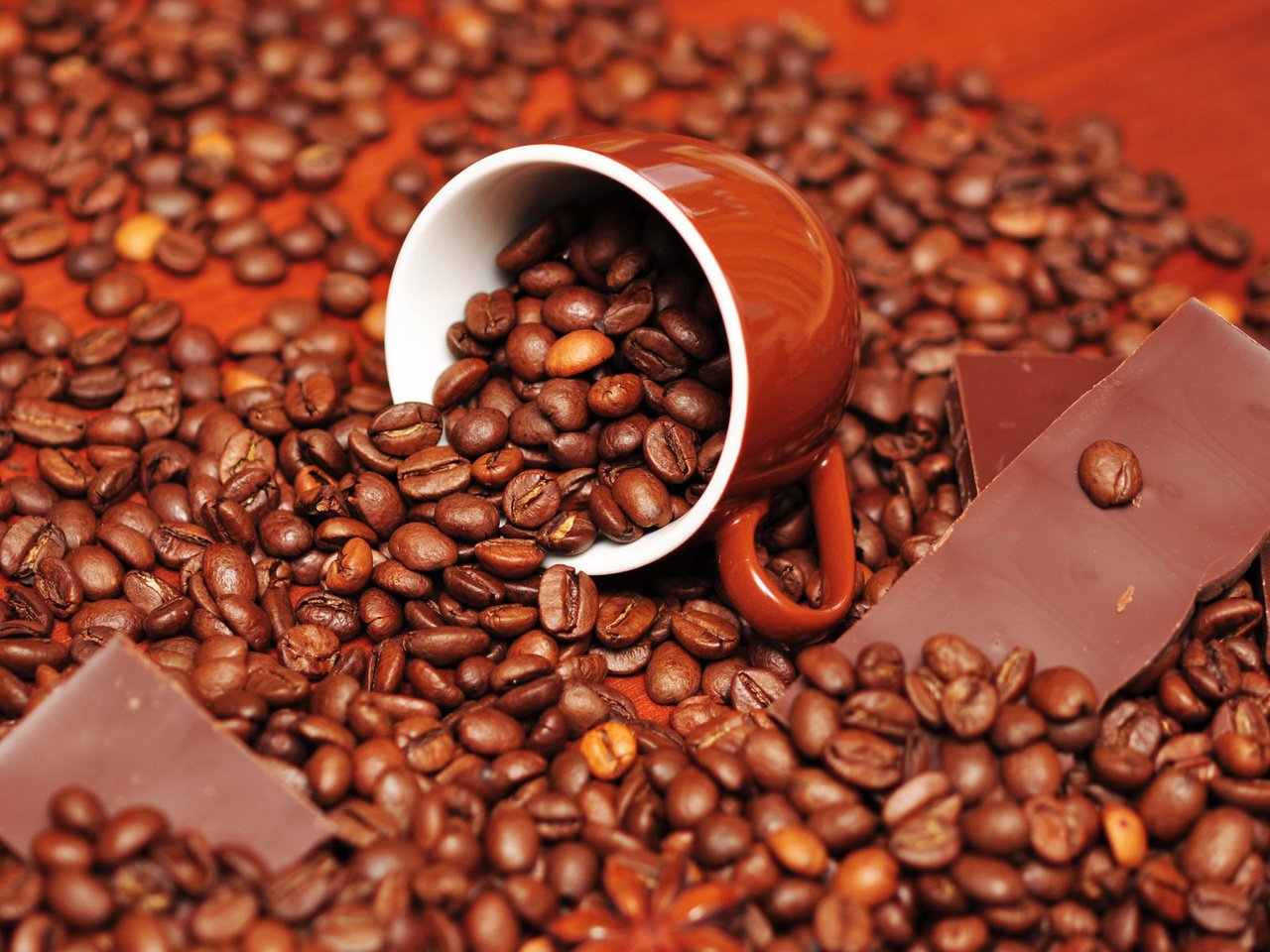 Обои зерна, кофе, чашка, шоколад, вкусно, grain, coffee, cup, chocolate, delicious разрешение 1920x1200 Загрузить