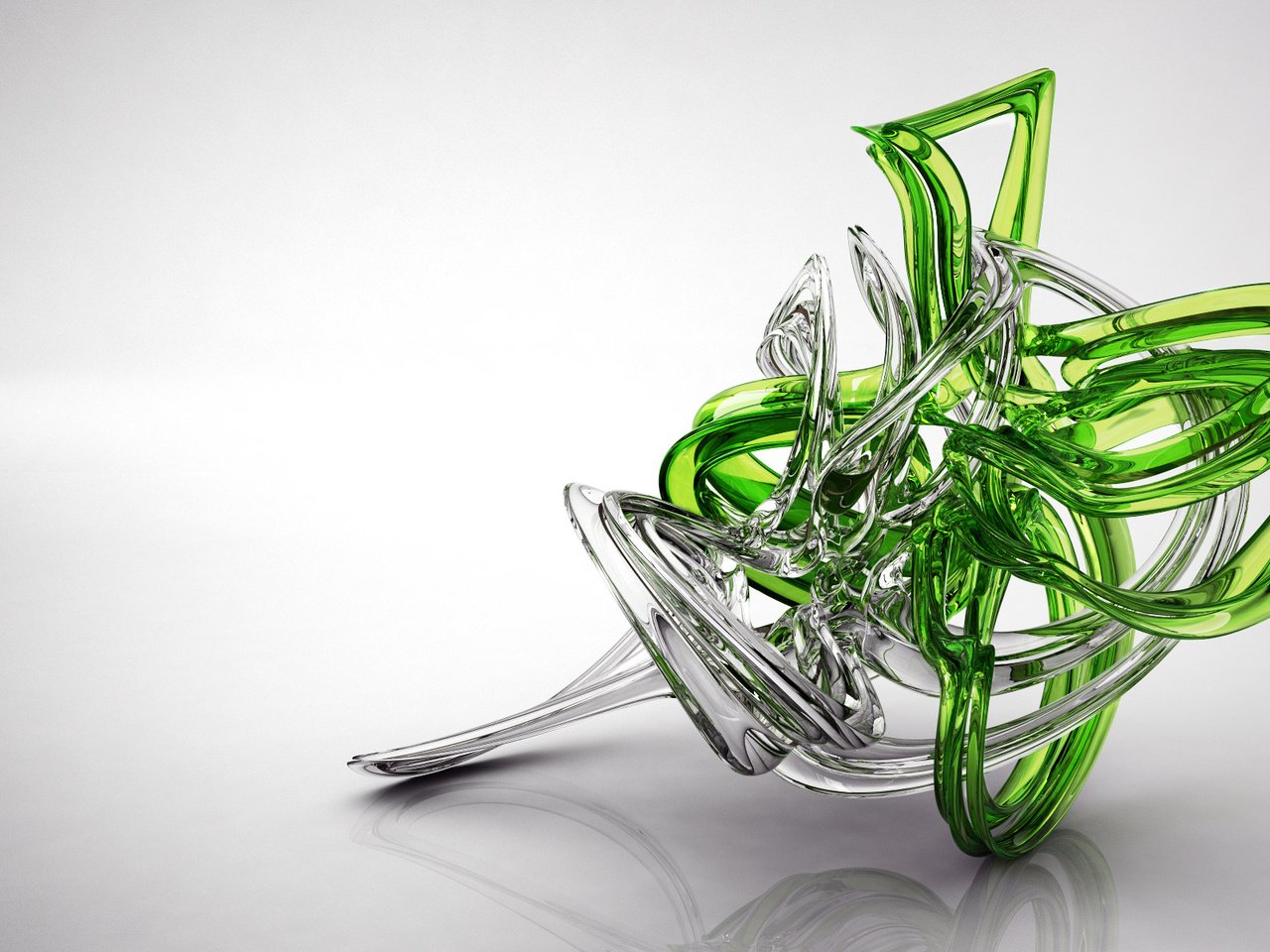 Обои зелёный, прозрачный, белый, стекло, фигура, рендер, 3д, green, transparent, white, glass, figure, render, 3d разрешение 1920x1200 Загрузить