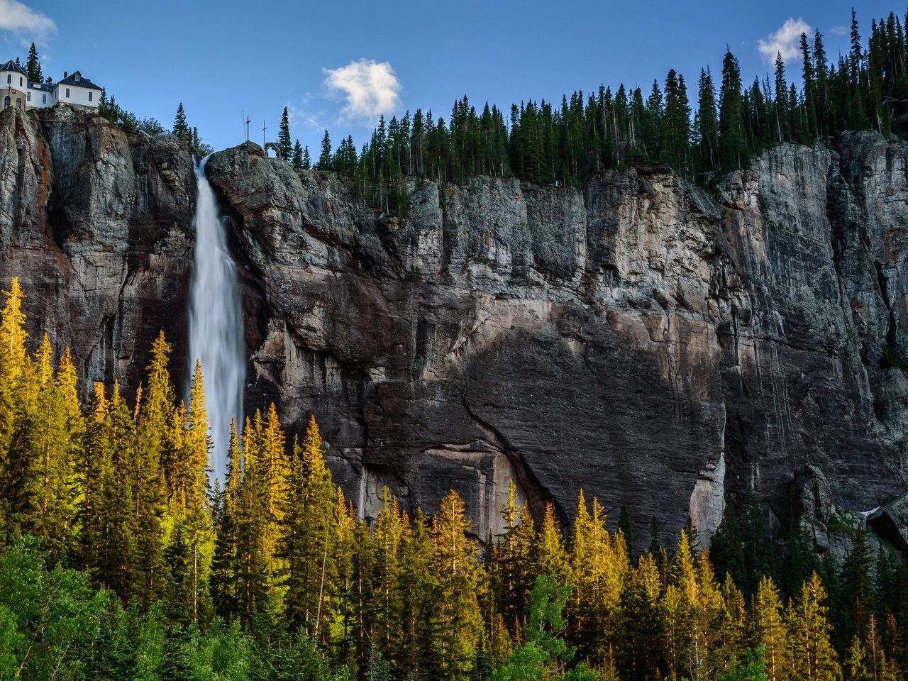 Обои горы, rocky mountain, лес, гора, водопад, сша, деревь, колорадо, теллурид, mountains, forest, mountain, waterfall, usa, trees, colorado, telluride разрешение 1920x1200 Загрузить