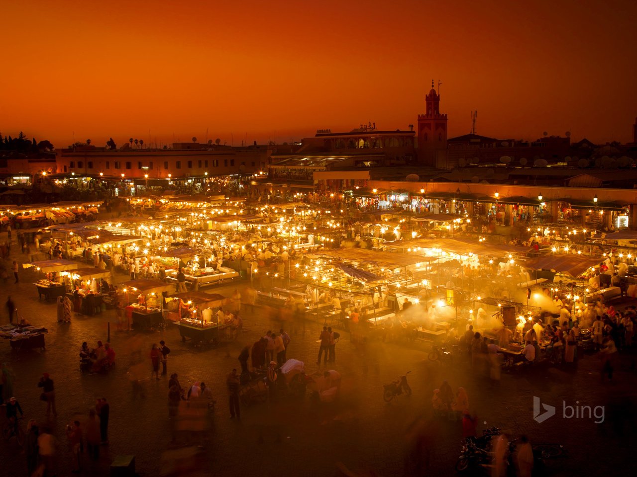 Обои огни, рынок, марракеш, марокко, площадь джемаа-эль-фна, lights, market, marrakech, morocco, the jemaa-el-fna разрешение 1920x1200 Загрузить