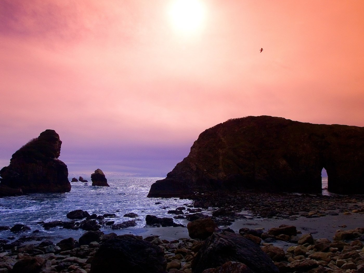 Обои скалы, камни, закат, побережье, rocks, stones, sunset, coast разрешение 1920x1080 Загрузить