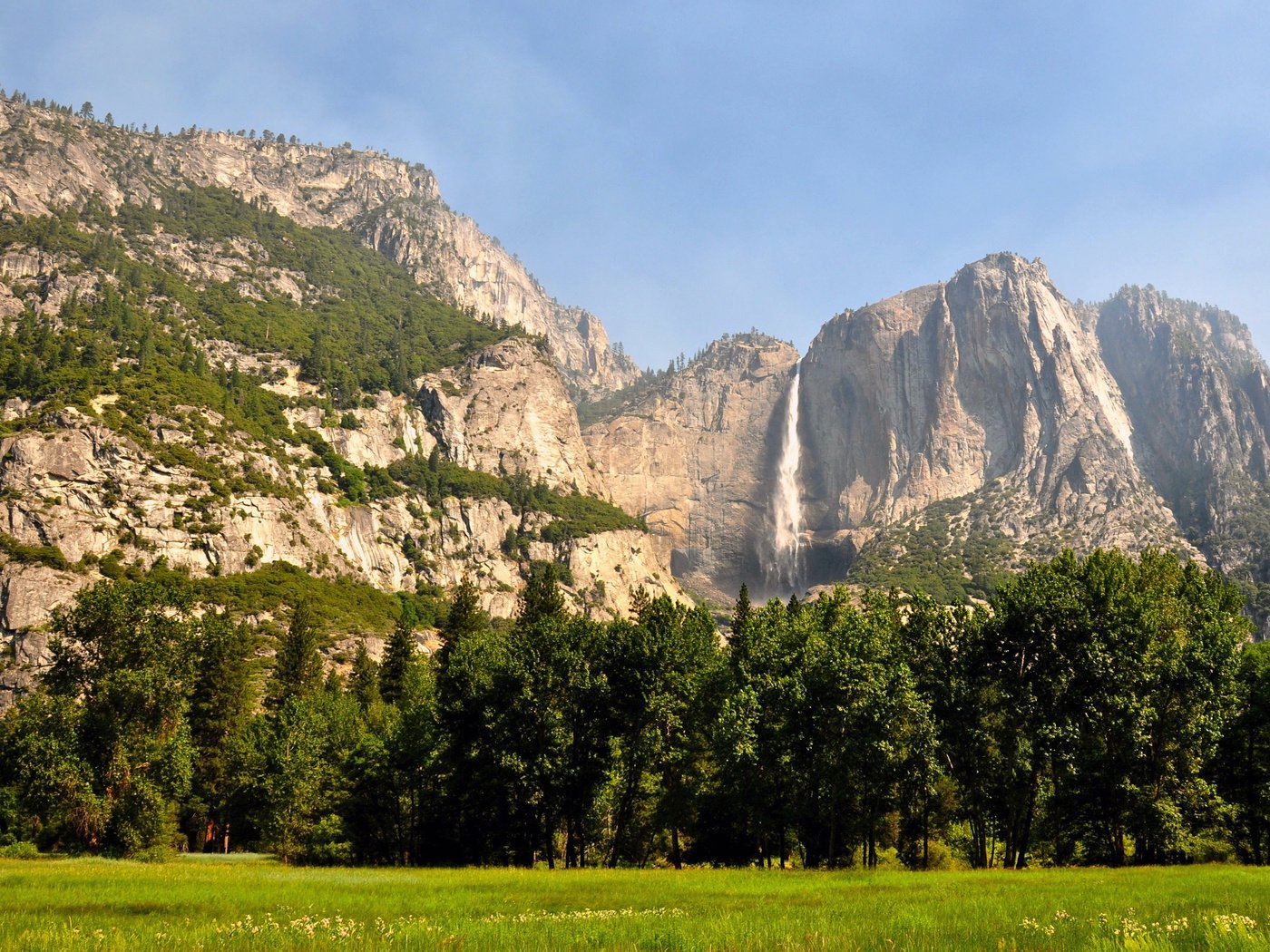 Обои горы, лес, водопад, сша, калифорния, йосемите, mountains, forest, waterfall, usa, ca, yosemite разрешение 2560x1600 Загрузить