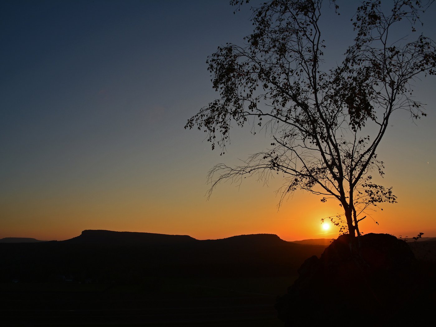 Обои небо, солнце, дерево, закат, силуэт, the sky, the sun, tree, sunset, silhouette разрешение 2048x1365 Загрузить