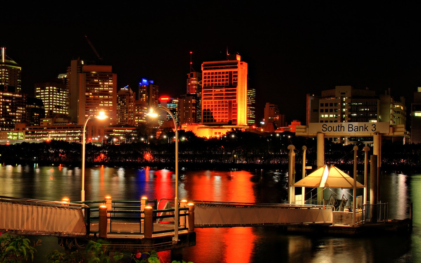 Обои вид на ночной город, the view of the city at night разрешение 1920x1080 Загрузить