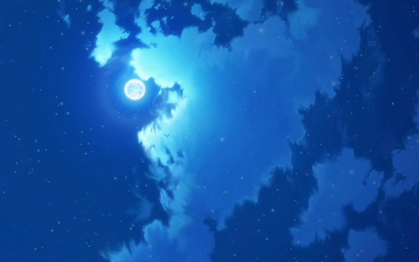 Обои luna, звежды, nebo, обьлака, zvezdy, oblaka разрешение 1920x1080 Загрузить