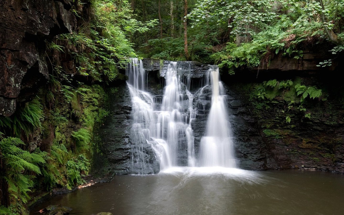 Обои природа, скала, водопад, англия, каскад, йоркшир, nature, rock, waterfall, england, cascade, yorkshire разрешение 1953x1400 Загрузить