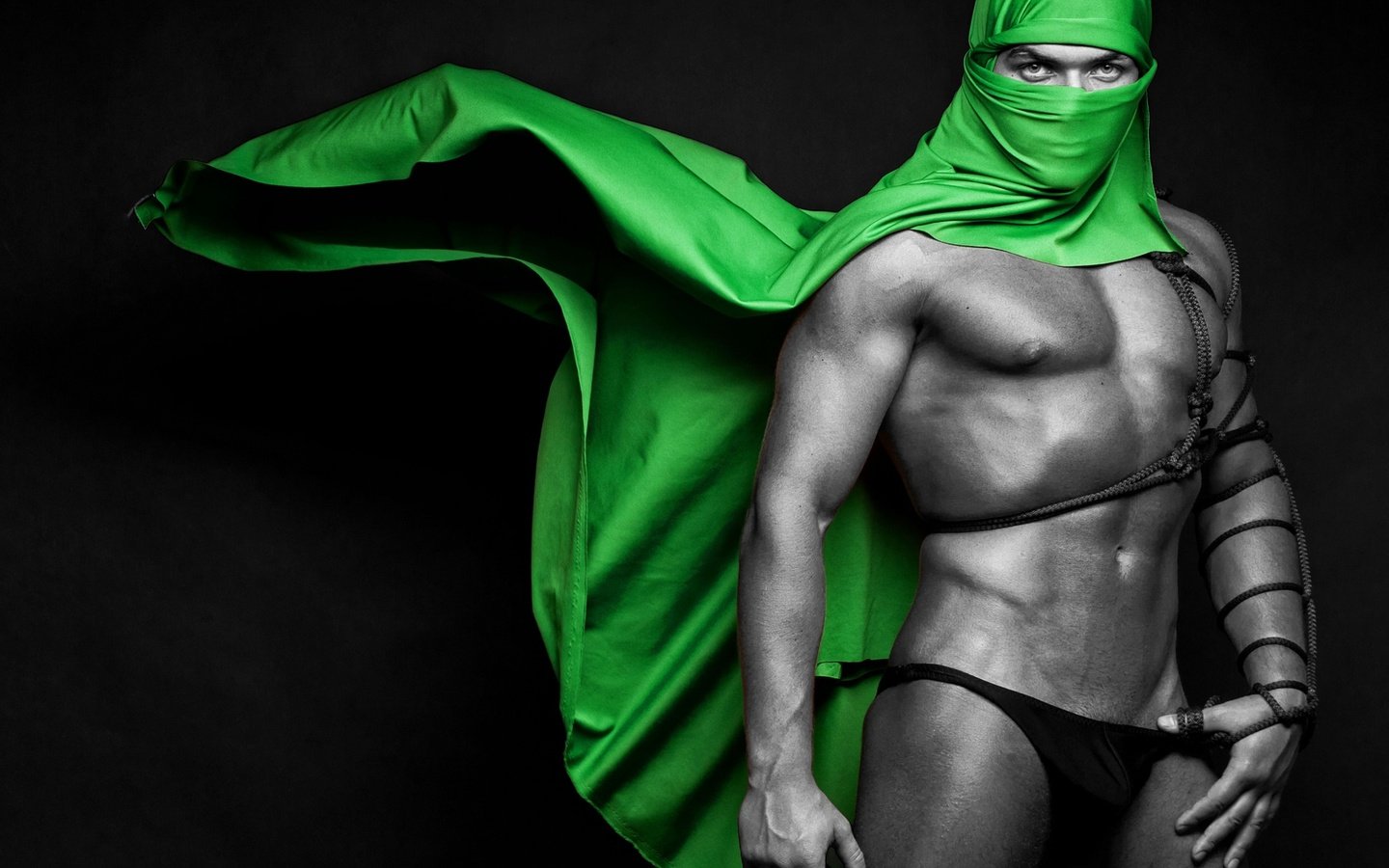 Обои зелёный, парень, фигура, платок, атлет, brawny male, green veil, green, guy, figure, shawl, athlete разрешение 1920x1080 Загрузить