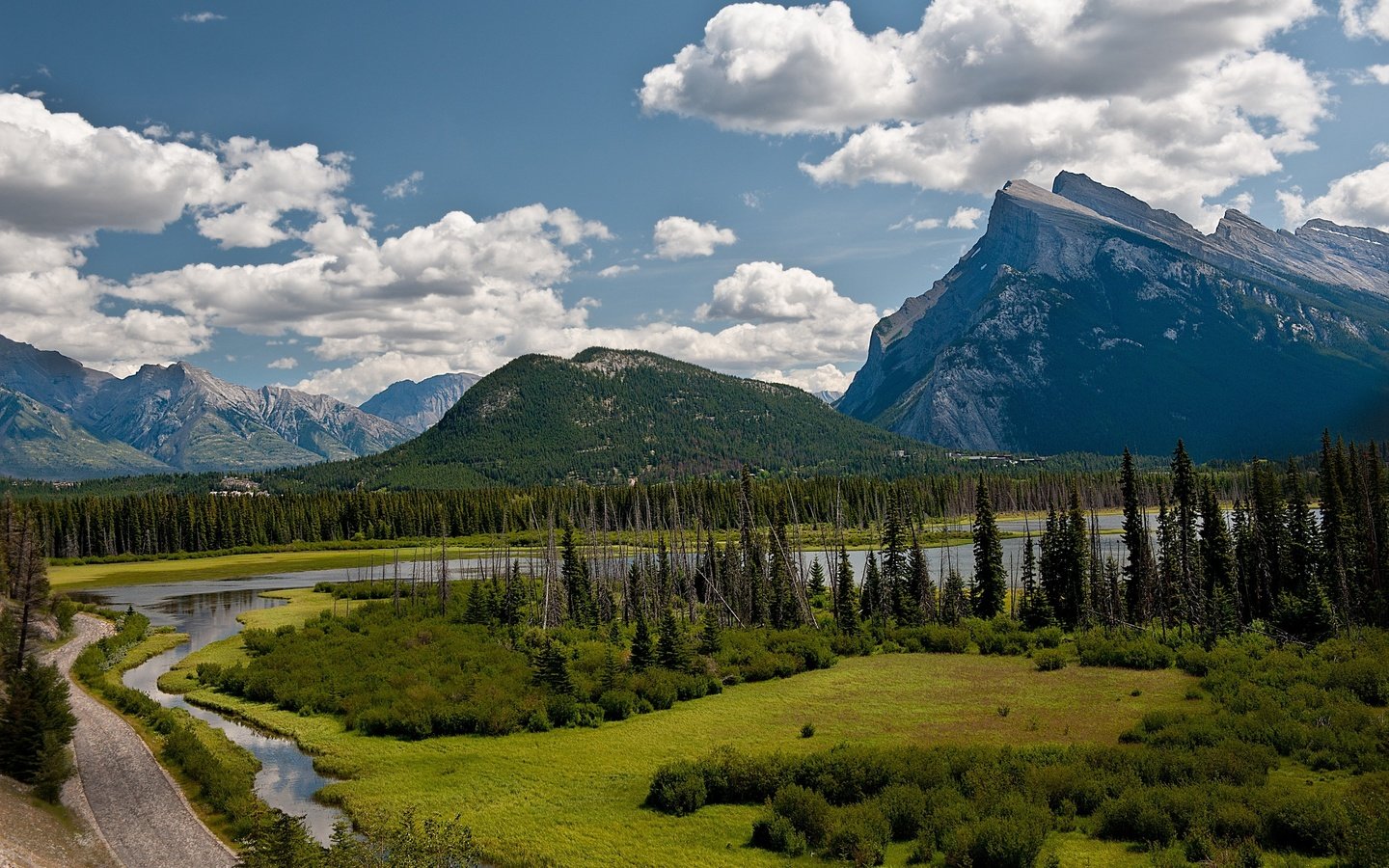 Обои канада, провинция альберта, национальный парк банф, vermillion lake, canada, alberta, banff national park разрешение 2560x1600 Загрузить