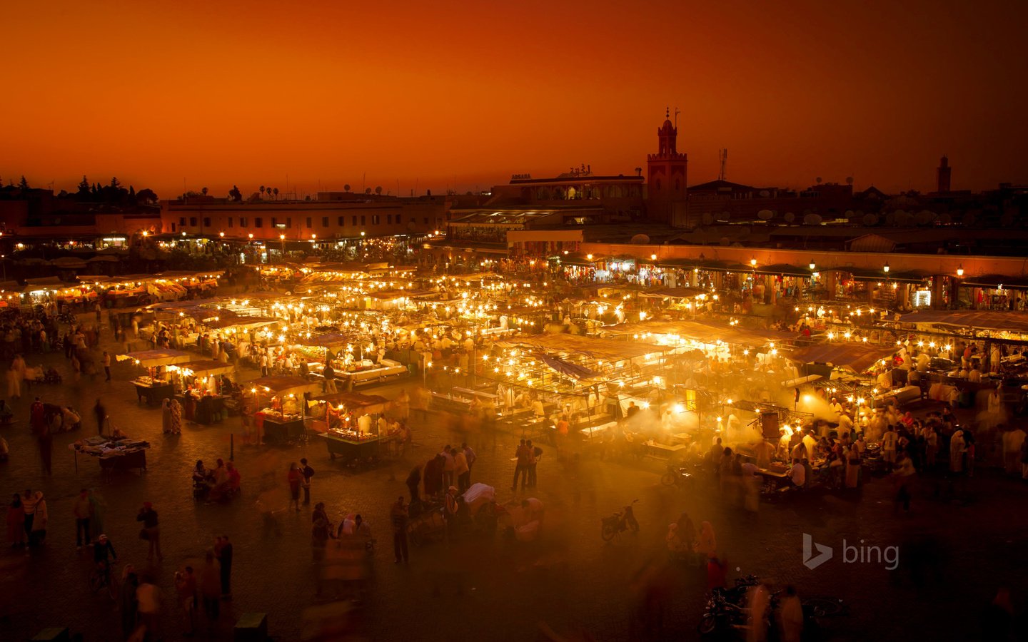Обои огни, рынок, марракеш, марокко, площадь джемаа-эль-фна, lights, market, marrakech, morocco, the jemaa-el-fna разрешение 1920x1200 Загрузить