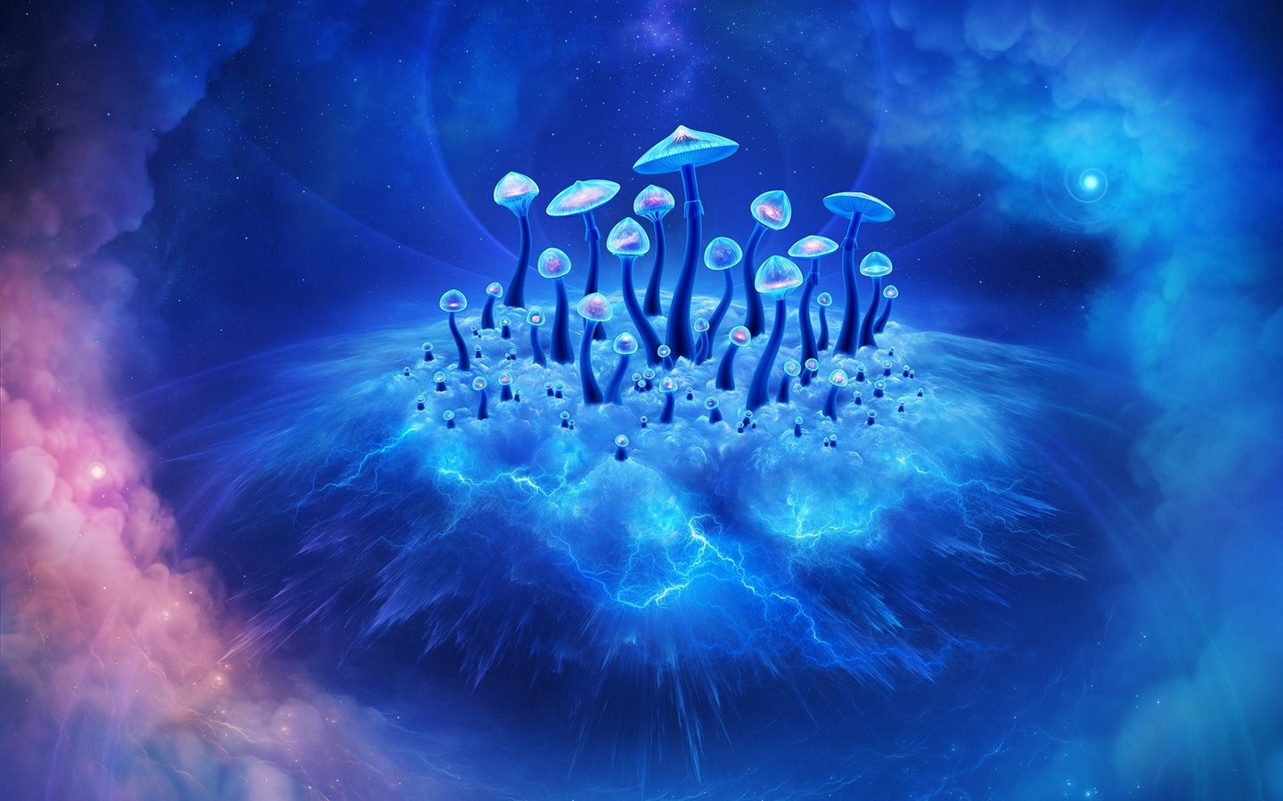 Обои арт, облака, абстракция, грибы, красота, 3д, art, clouds, abstraction, mushrooms, beauty, 3d разрешение 1920x1360 Загрузить