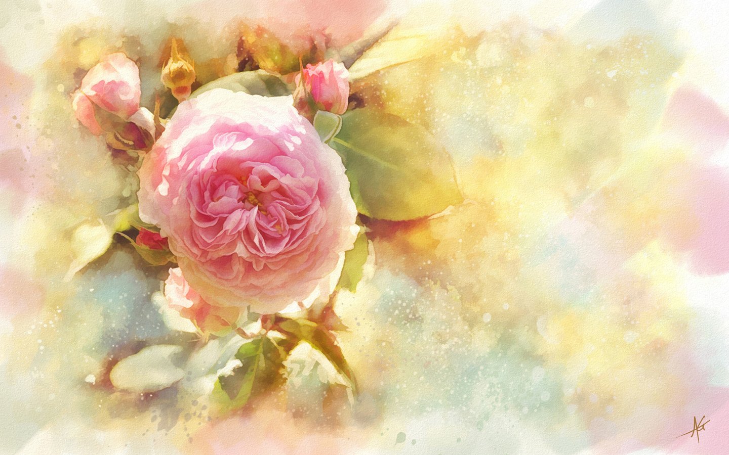Обои арт, бутоны, цветок, роза, акварель, art, buds, flower, rose, watercolor разрешение 5360x3436 Загрузить
