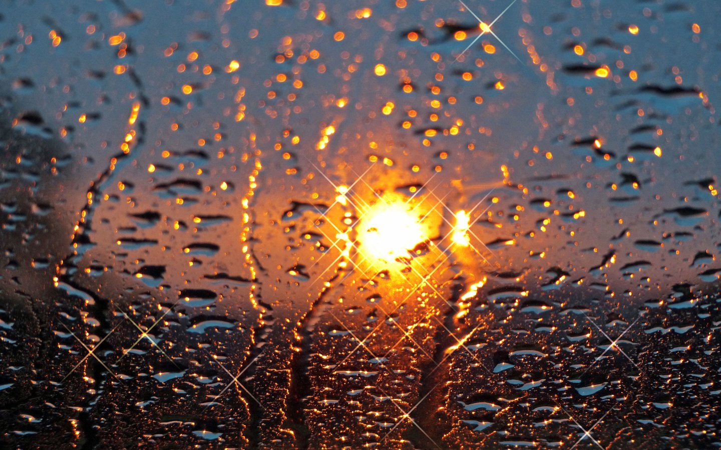 Обои солнце, закат, капли, дождь, стекло, the sun, sunset, drops, rain, glass разрешение 4000x3000 Загрузить