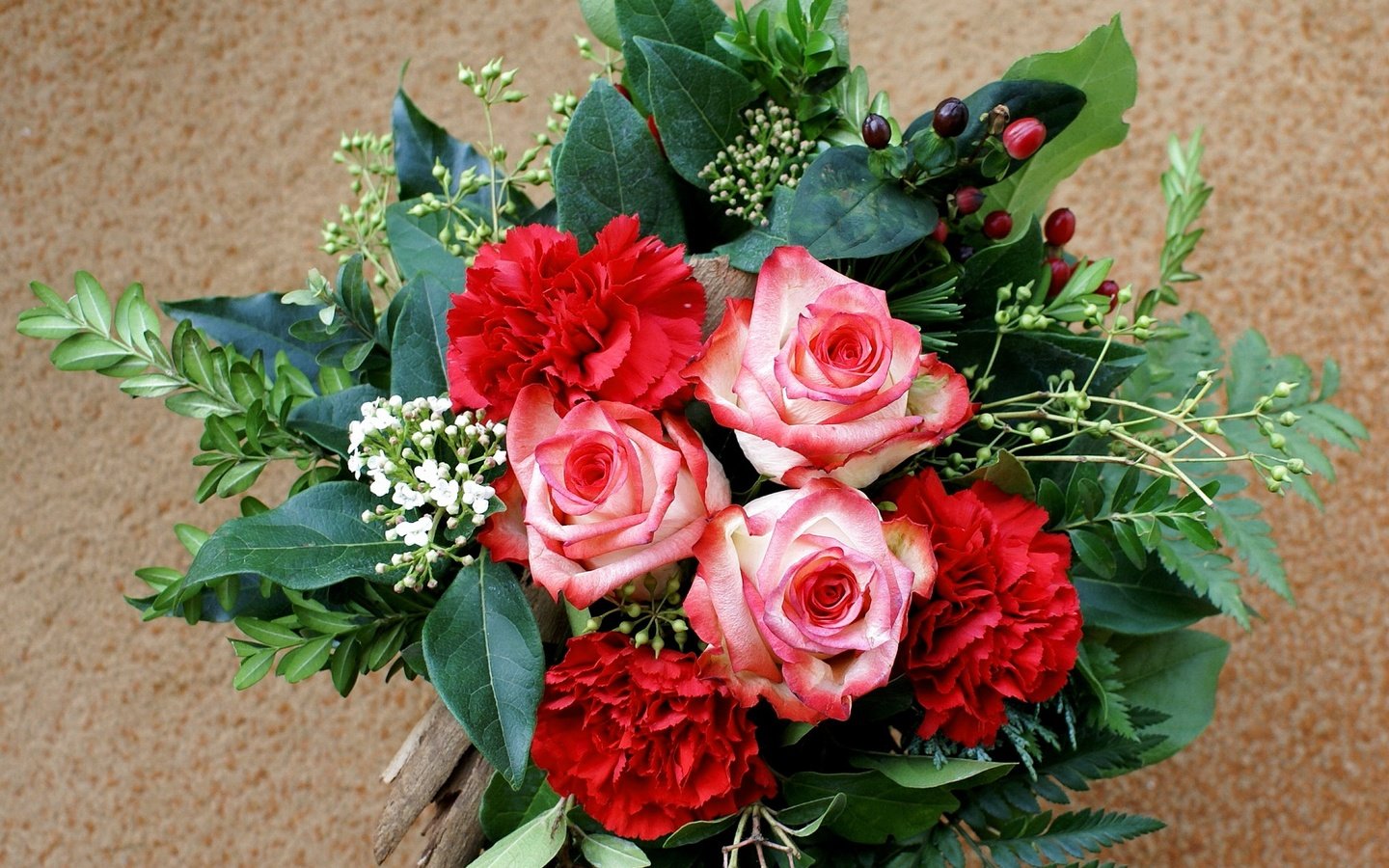Обои цветы, роза, лепестки, букет, гвоздика, flowers, rose, petals, bouquet, carnation разрешение 1920x1212 Загрузить