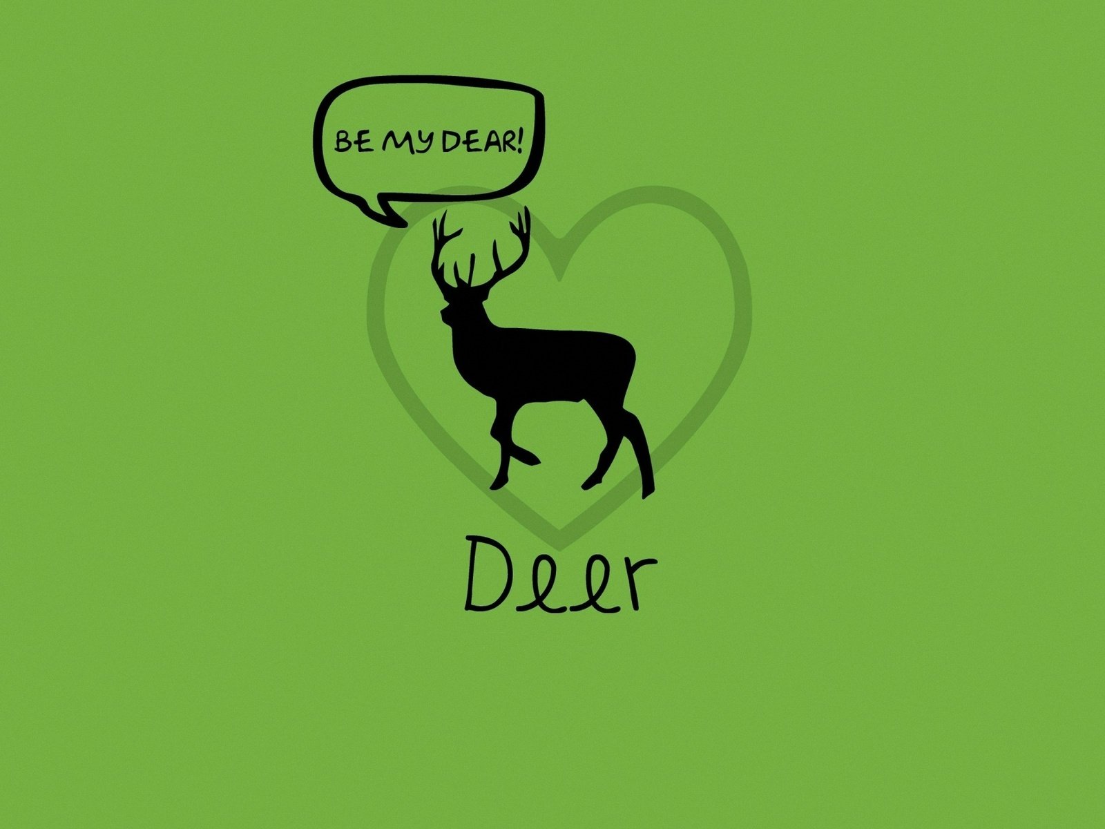 Обои зелёный, олень, любовь, игра слов, green, deer, love, word game разрешение 1920x1536 Загрузить