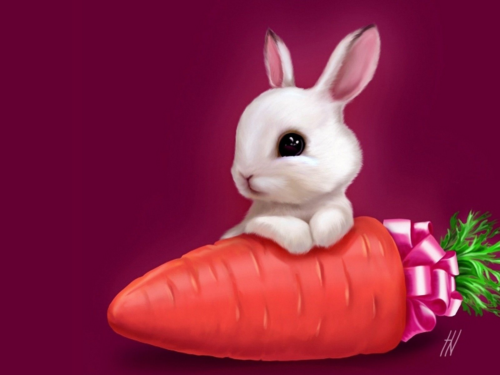 Обои кролик, заяц, морковь, rabbit, hare, carrots разрешение 1920x1200 Загрузить