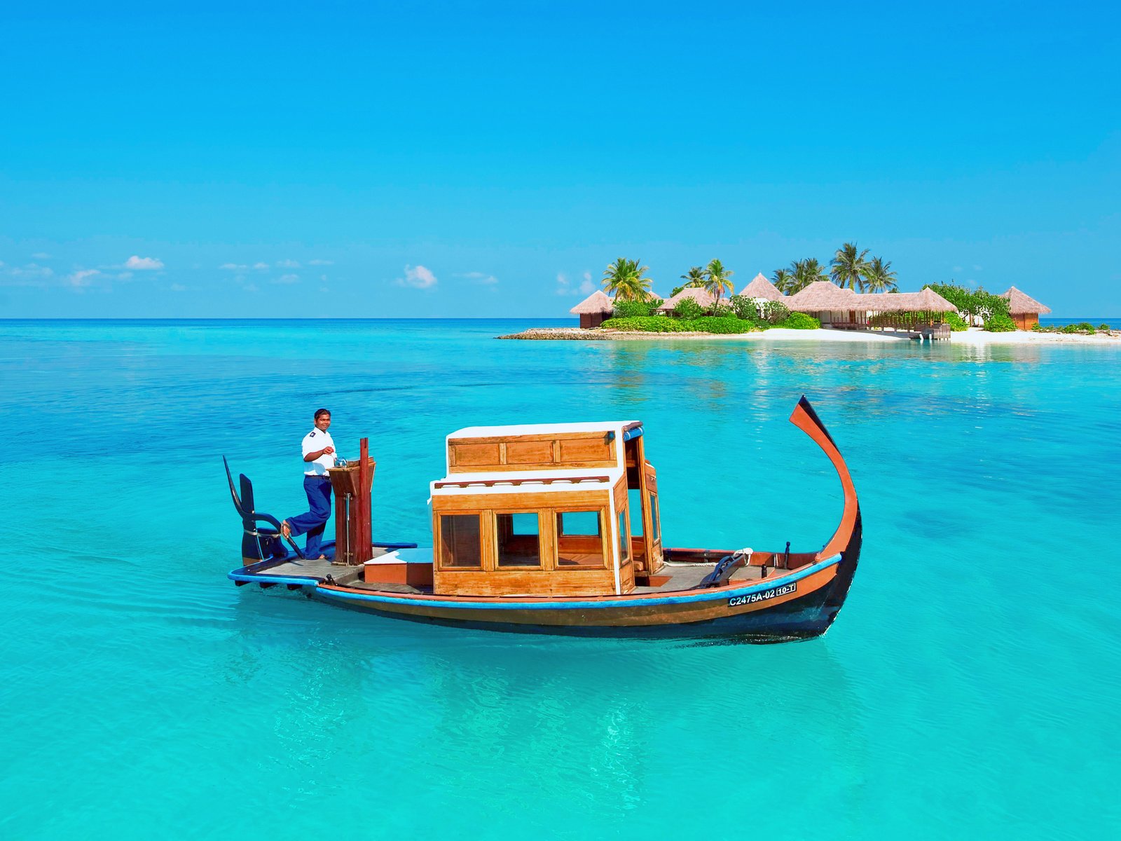 Обои море, лодка, отдых, остров, тропики, мальдивы, sea, boat, stay, island, tropics, the maldives разрешение 2803x2102 Загрузить
