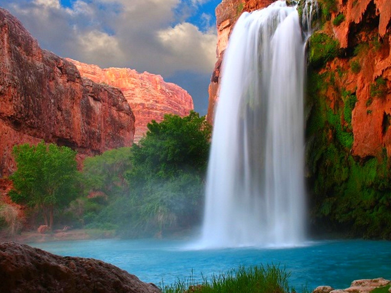 Обои сша, аризона, водопад хавасу, usa, az, havasu falls разрешение 1920x1200 Загрузить