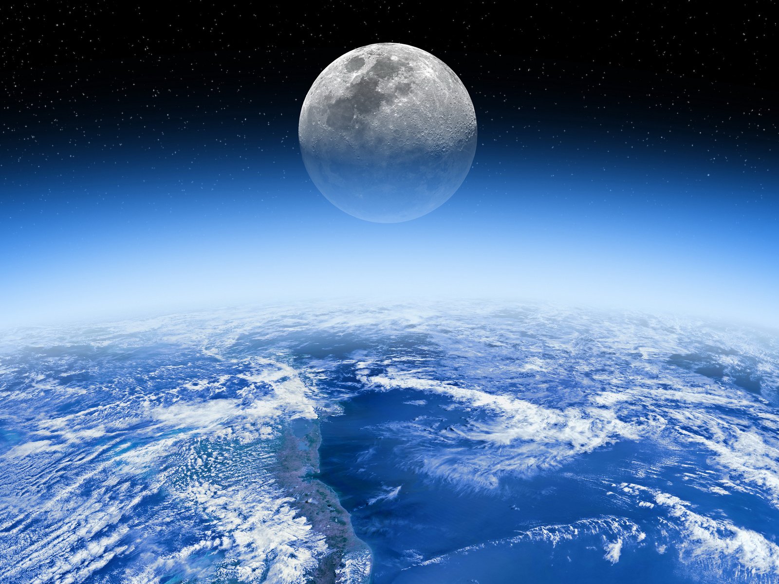 Обои земля, космос, луна, earth, space, the moon разрешение 3840x2400 Загрузить