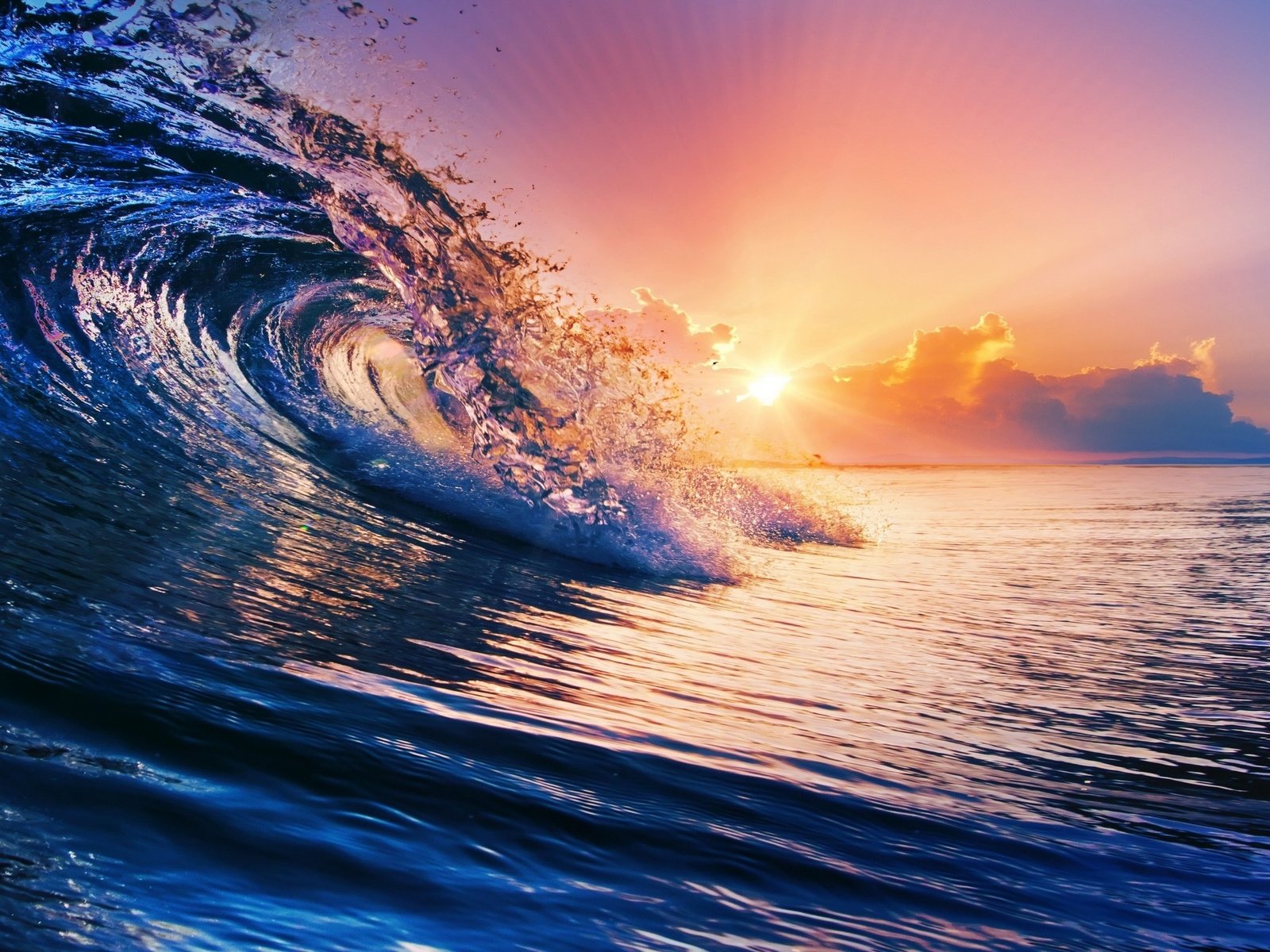 Обои закат, море, волна, sunset, sea, wave разрешение 2500x1563 Загрузить