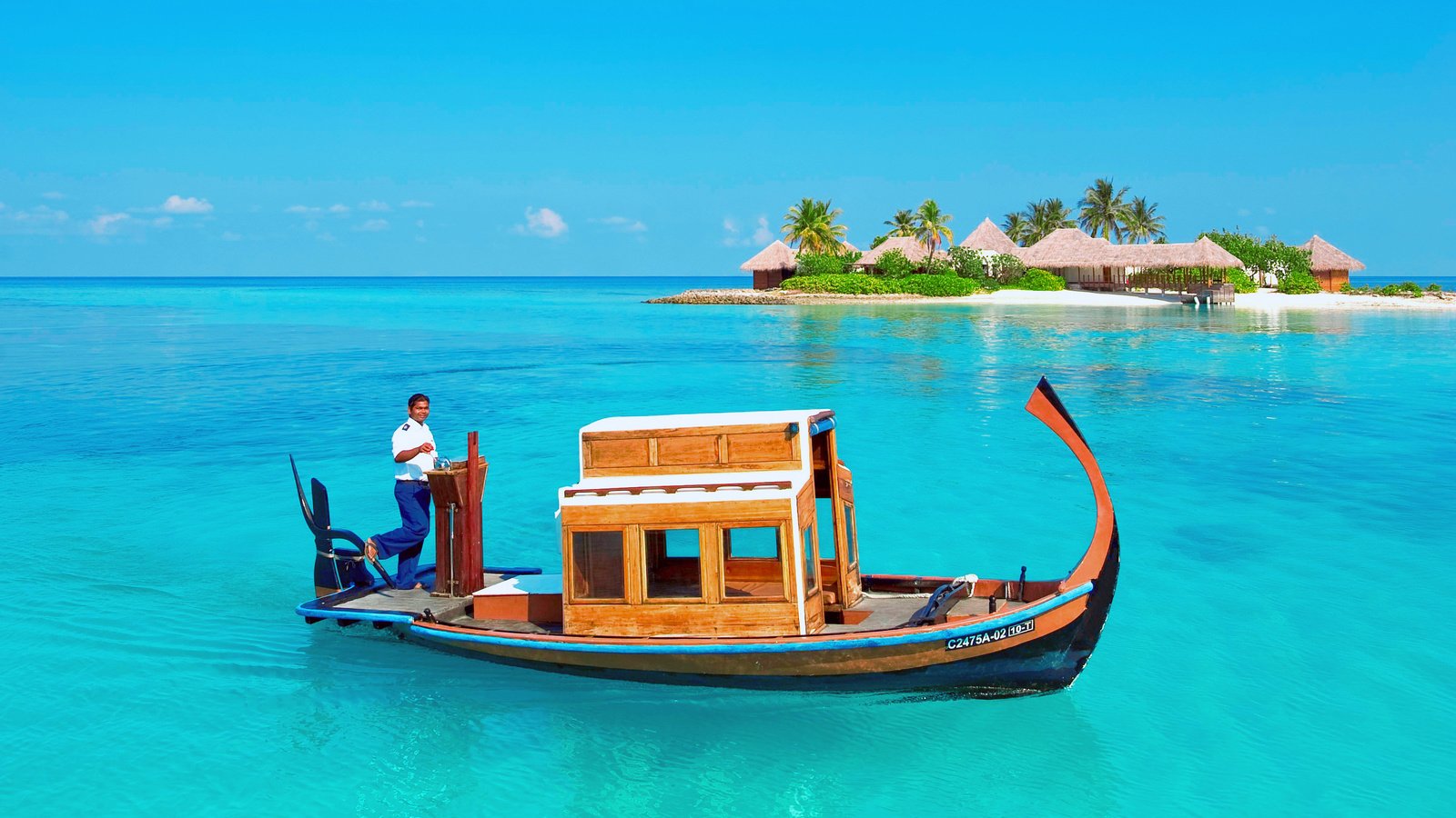 Обои море, лодка, отдых, остров, тропики, мальдивы, sea, boat, stay, island, tropics, the maldives разрешение 2803x2102 Загрузить