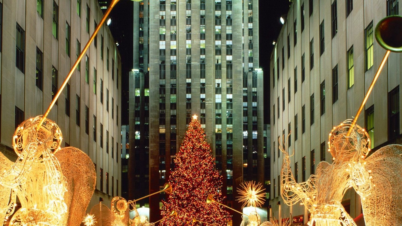 Обои рождество, new york city, christmas at rockefeller center, нью - йорк, christmas, new york разрешение 2016x1512 Загрузить