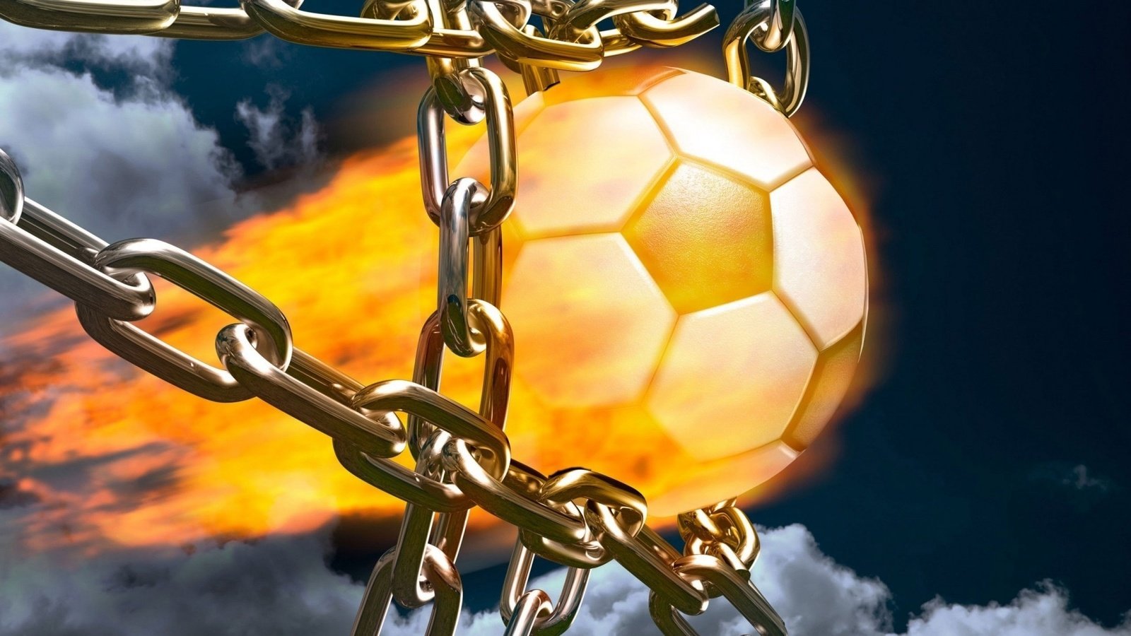 Обои футбол, огонь, спорт, мяч, цепи, гол, football, fire, sport, the ball, chain, goal разрешение 1920x1080 Загрузить