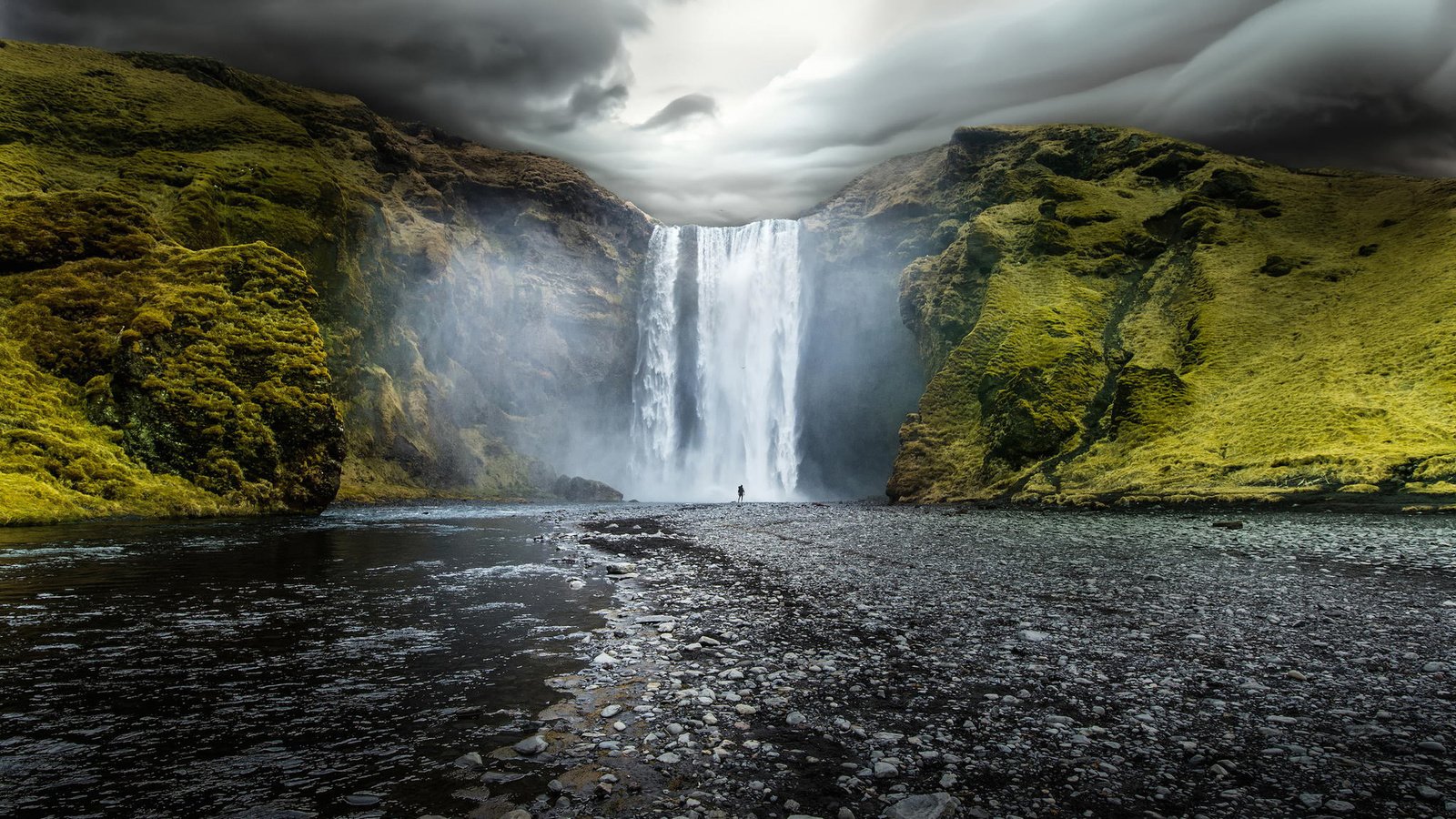 Обои скалы, водопад, исландия, скогафосс, скоугафосс, rocks, waterfall, iceland, skogarfoss, skogafoss разрешение 1920x1200 Загрузить