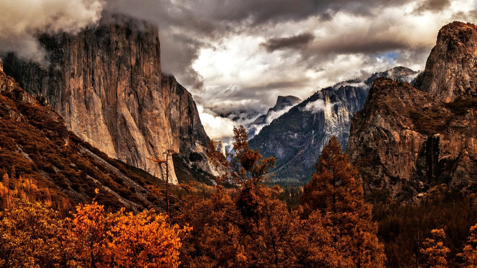 Обои деревья, горы, осень, сша, калифорния, йосемити, trees, mountains, autumn, usa, ca, yosemite разрешение 2048x1365 Загрузить