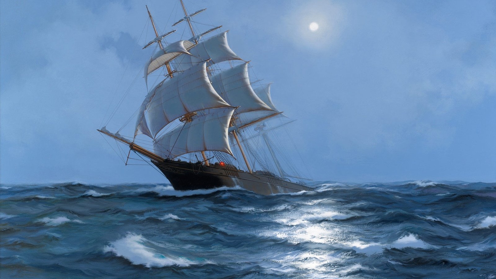 Обои море, парусник, james brereton, sea, sailboat разрешение 1920x1543 Загрузить