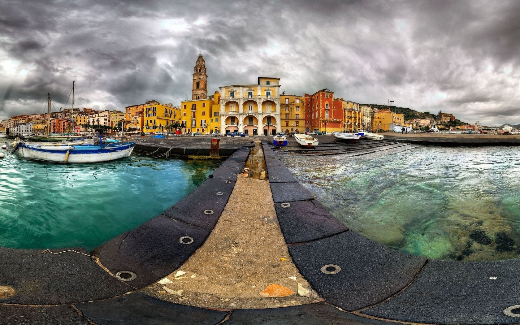 Обои ночь, вода, море, венеция, италия, пристань, night, water, sea, venice, italy, marina разрешение 3200x1200 Загрузить