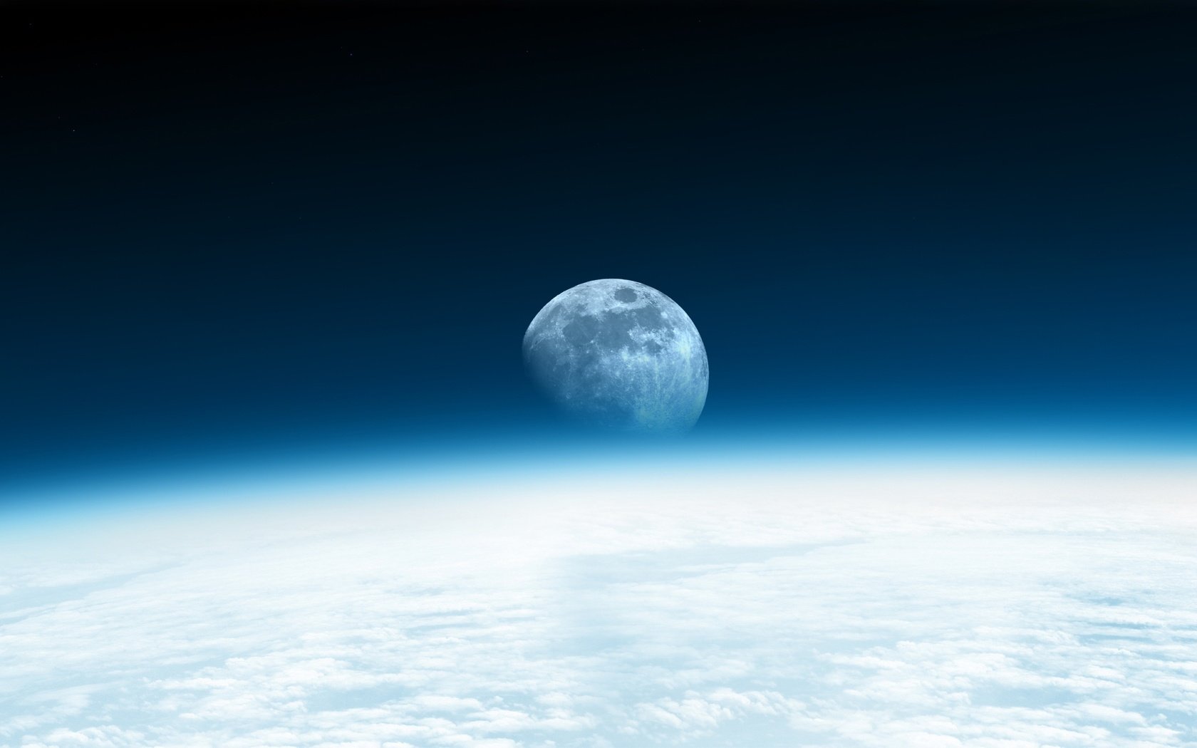 Обои облака, земля, космос, горизонт, луна, атмосфера, clouds, earth, space, horizon, the moon, the atmosphere разрешение 2048x1280 Загрузить