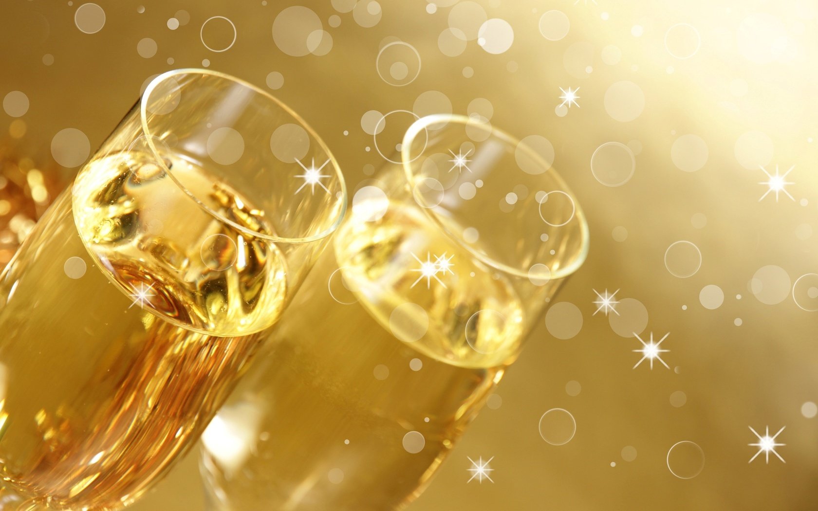 Обои бокалы, шампанское, фужеры, золотистый фон, glasses, champagne, golden background разрешение 1920x1200 Загрузить