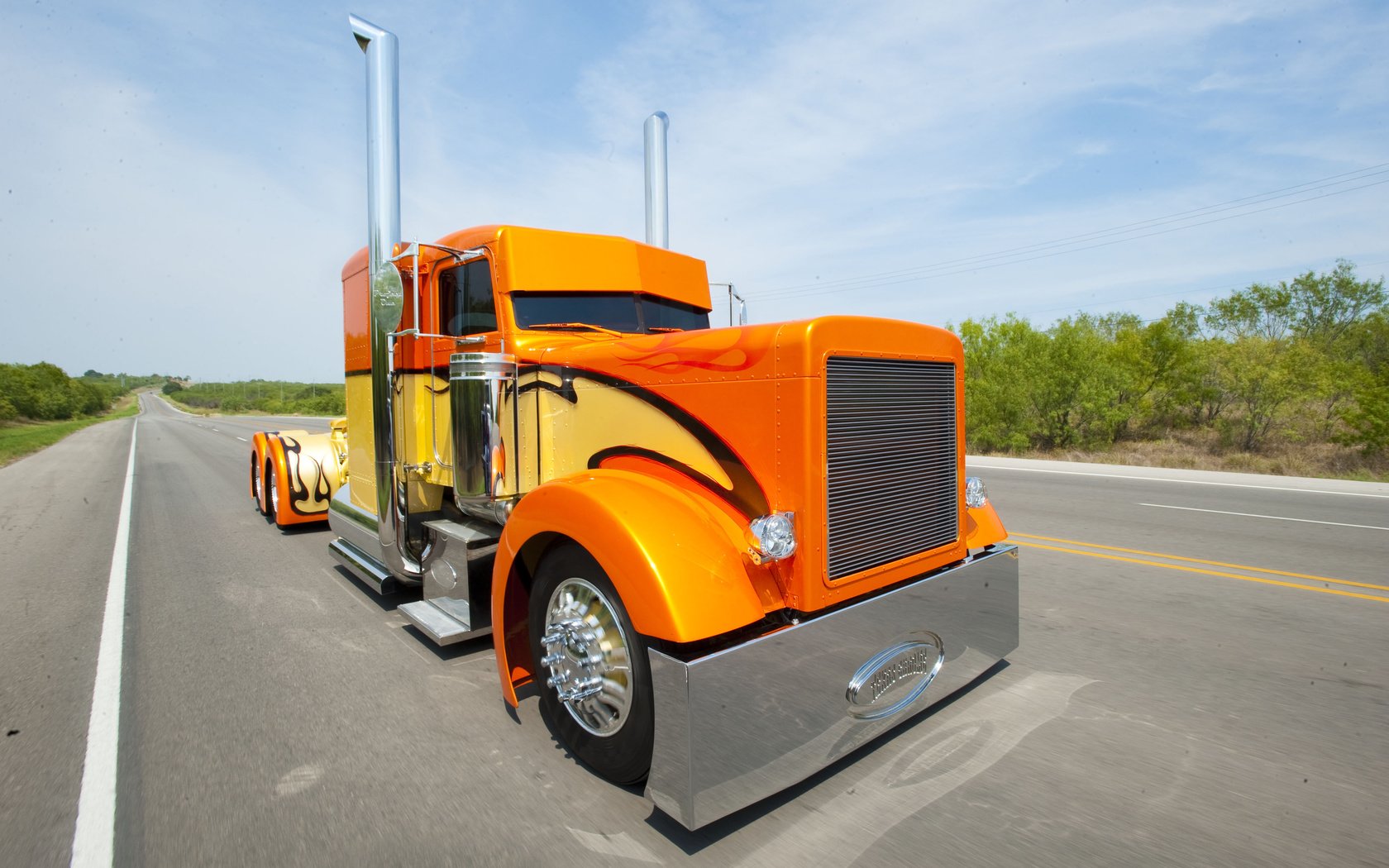 Обои дорога, лето, оранжевый, грузовик, road, summer, orange, truck разрешение 4256x2832 Загрузить