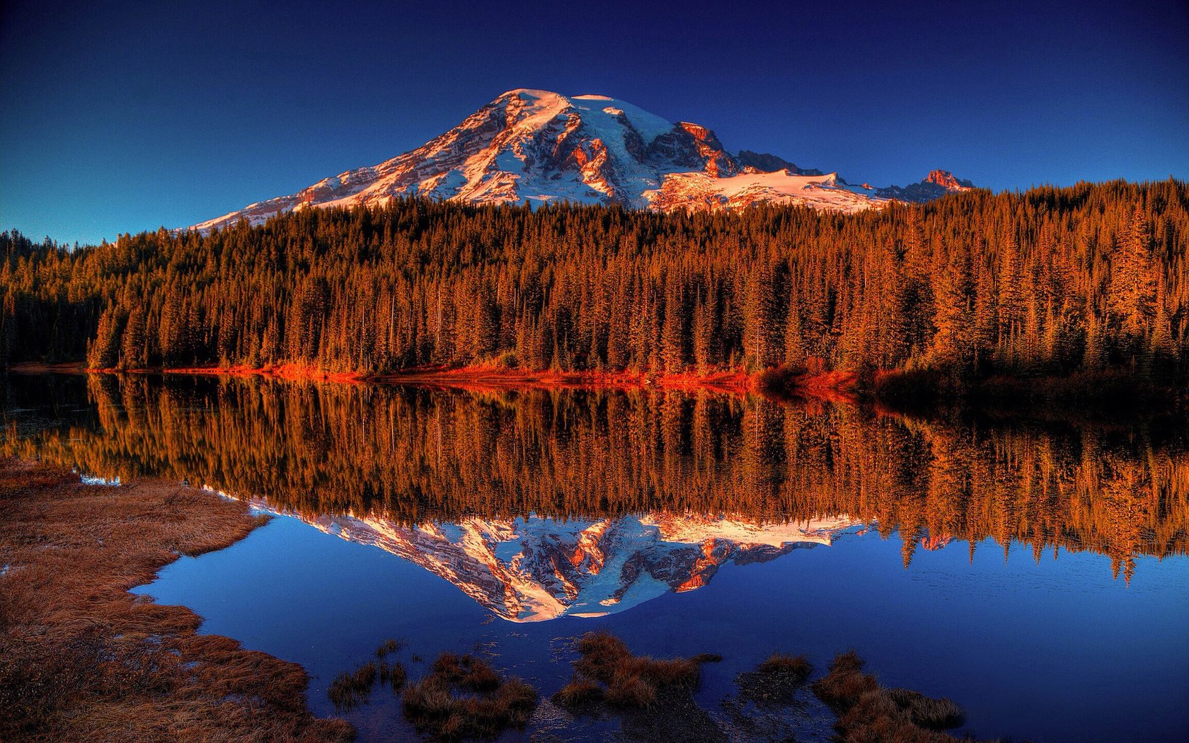 Обои озеро, лес, отражение, гора, lake, forest, reflection, mountain разрешение 1920x1200 Загрузить