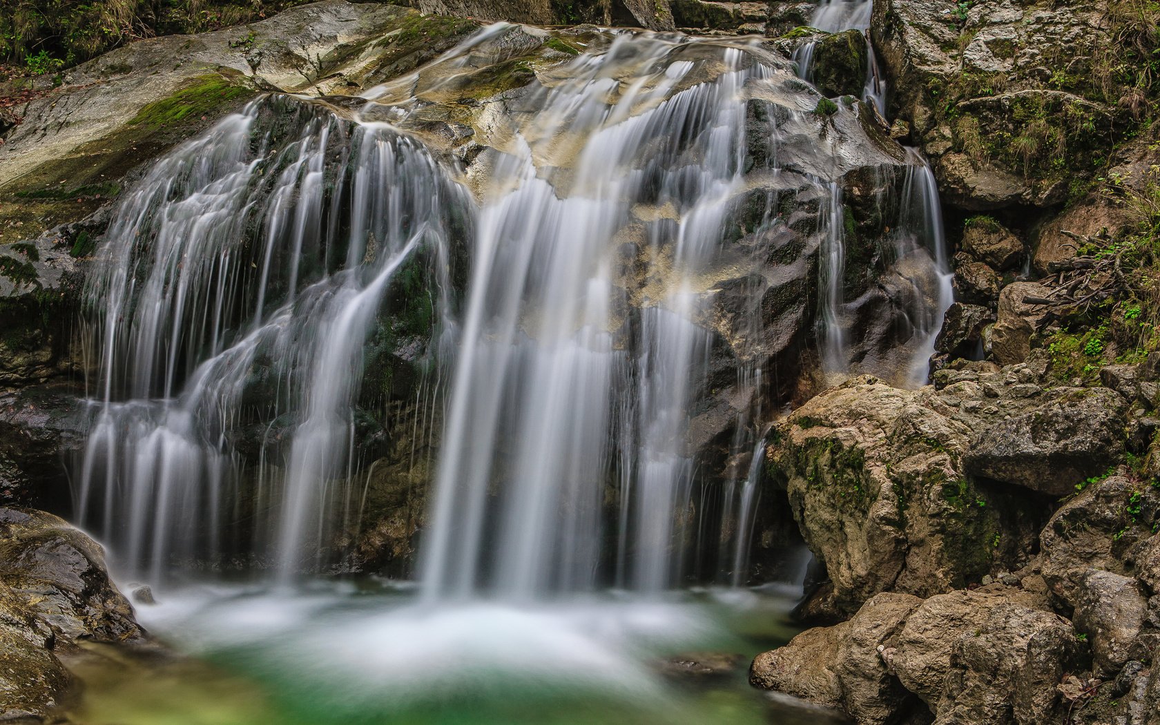 Обои камни, водопад, каскад, stones, waterfall, cascade разрешение 2048x1509 Загрузить