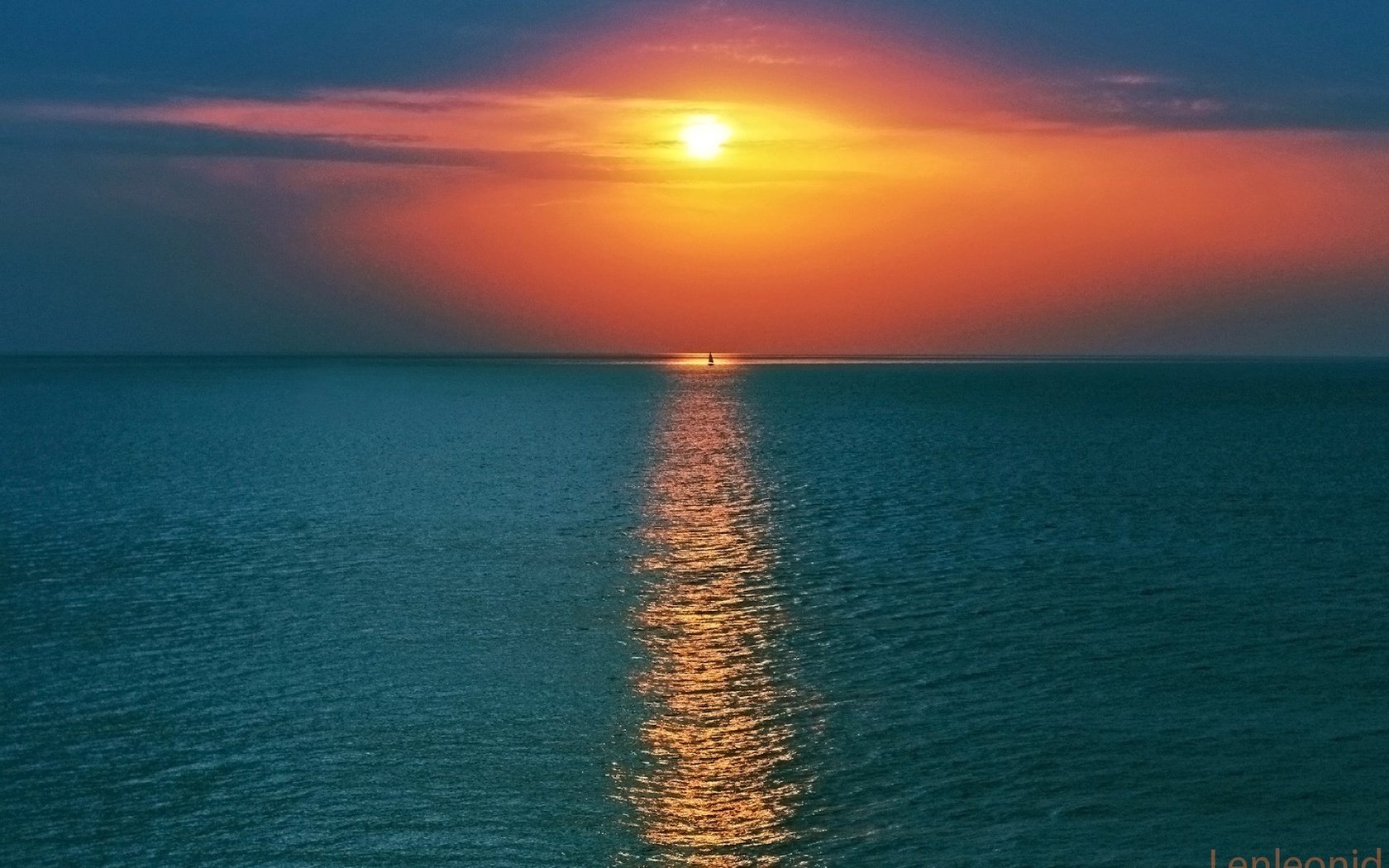 Обои небо, солнце, закат, море, горизонт, яхта, the sky, the sun, sunset, sea, horizon, yacht разрешение 1920x1080 Загрузить