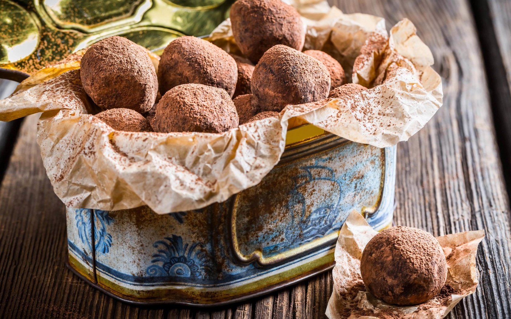 A close up shot of Fresh tasty Chocolate Candies as a background