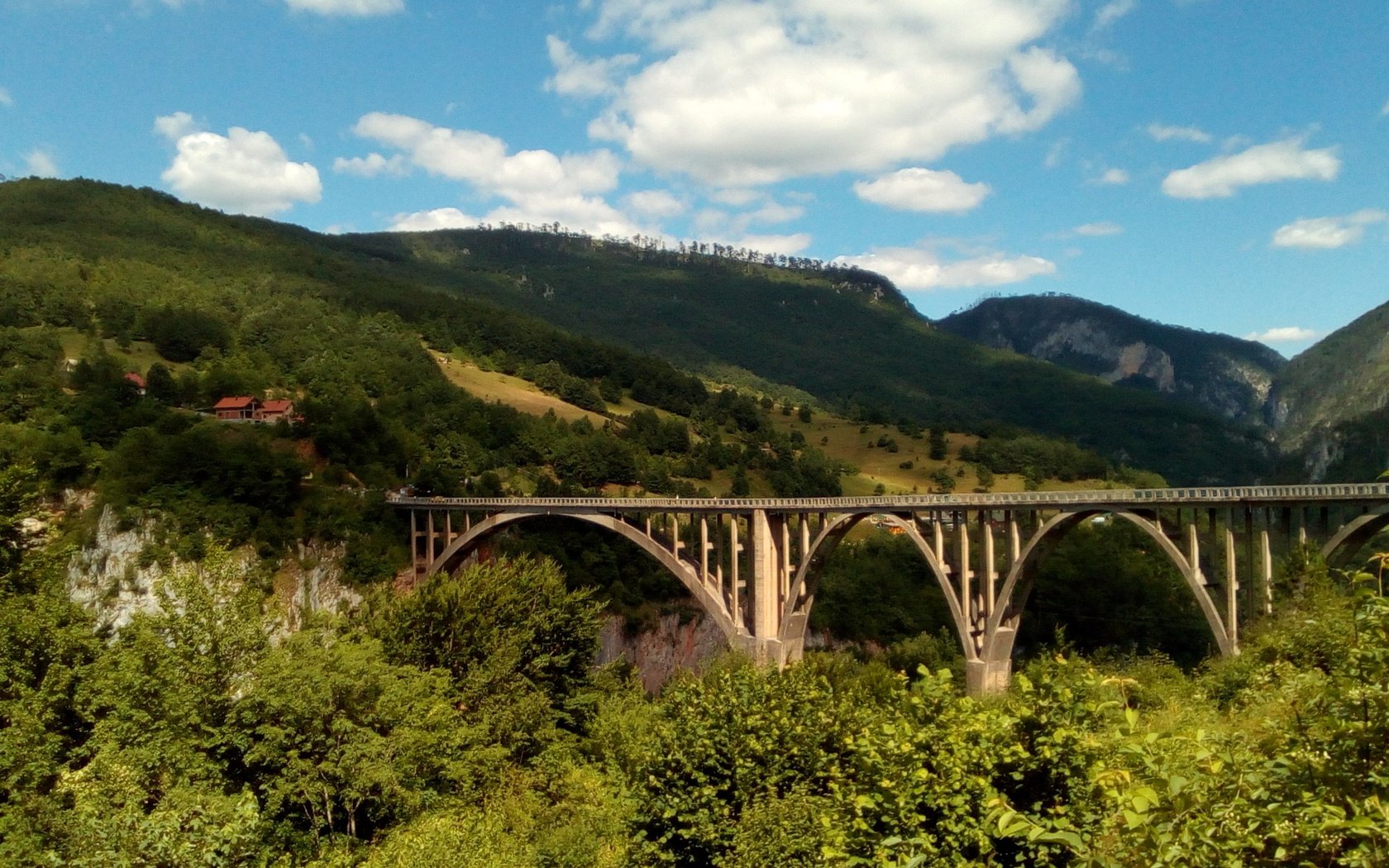 Обои облака, мост, каньон, черногория, clouds, bridge, canyon, montenegro разрешение 3840x2160 Загрузить