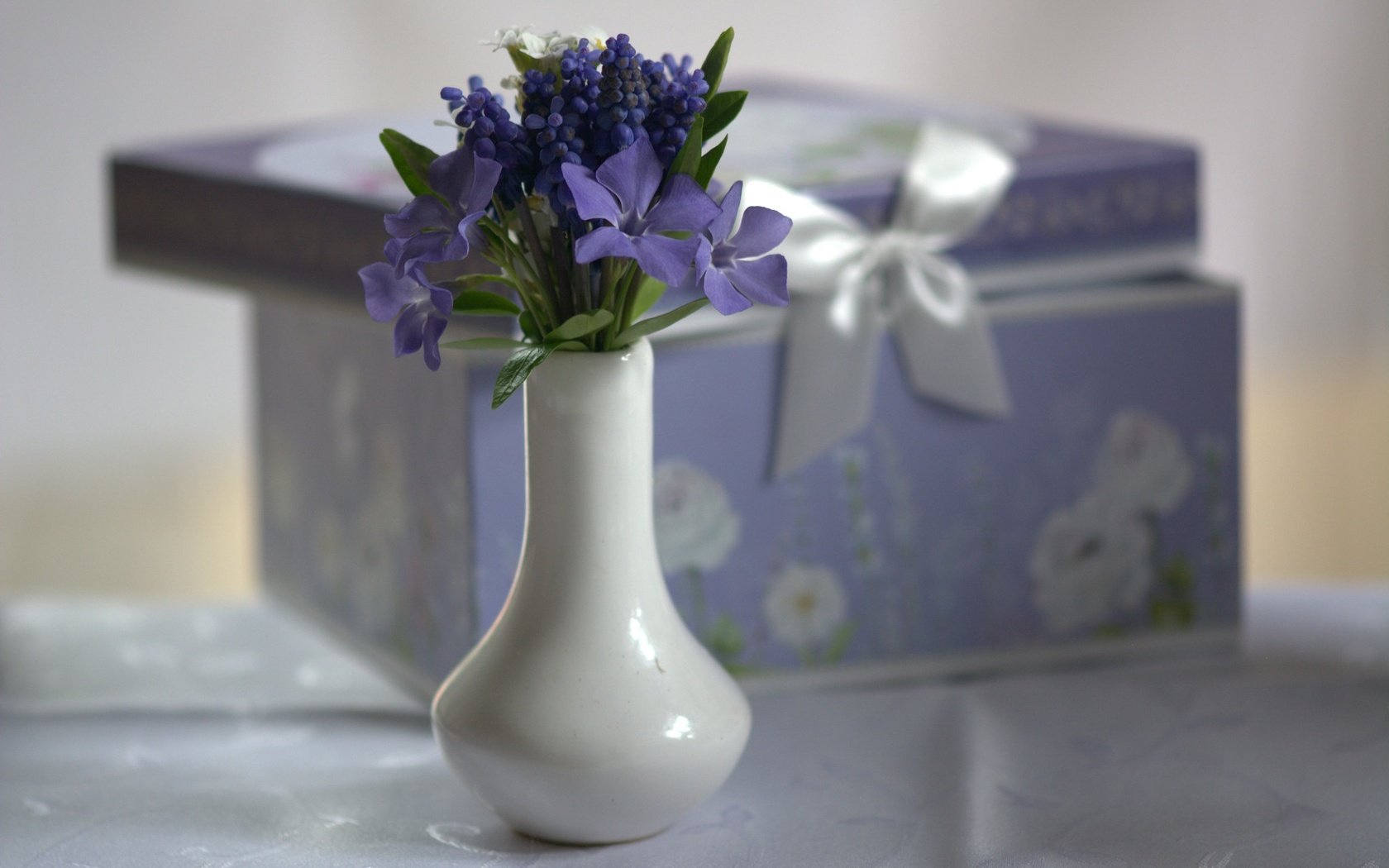 Обои цветы, ваза, коробка, flowers, vase, box разрешение 2048x1364 Загрузить