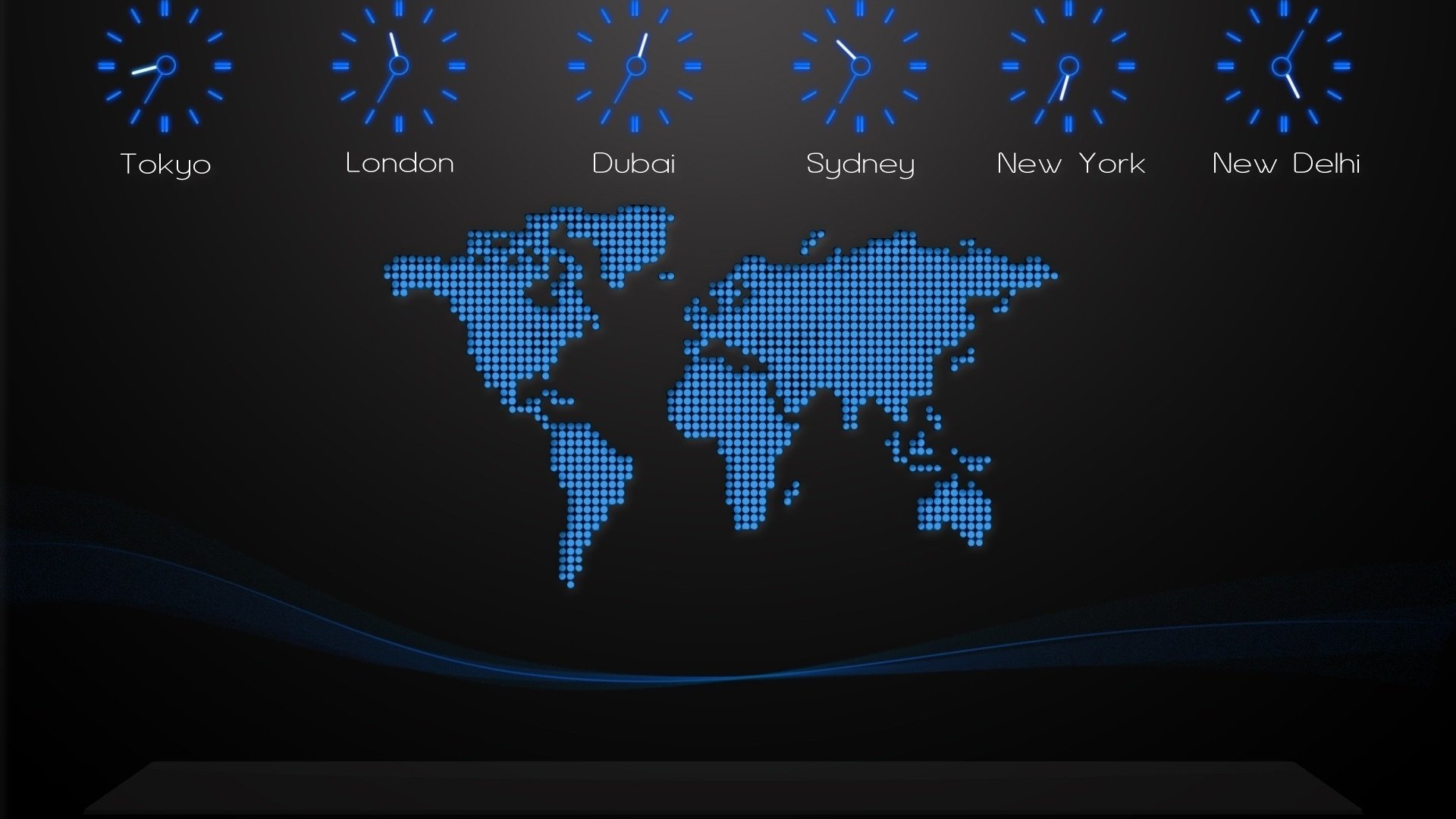Обои текстуры, карта, черный фон, время, разных городов, texture, map, black background, time, different cities разрешение 1920x1200 Загрузить