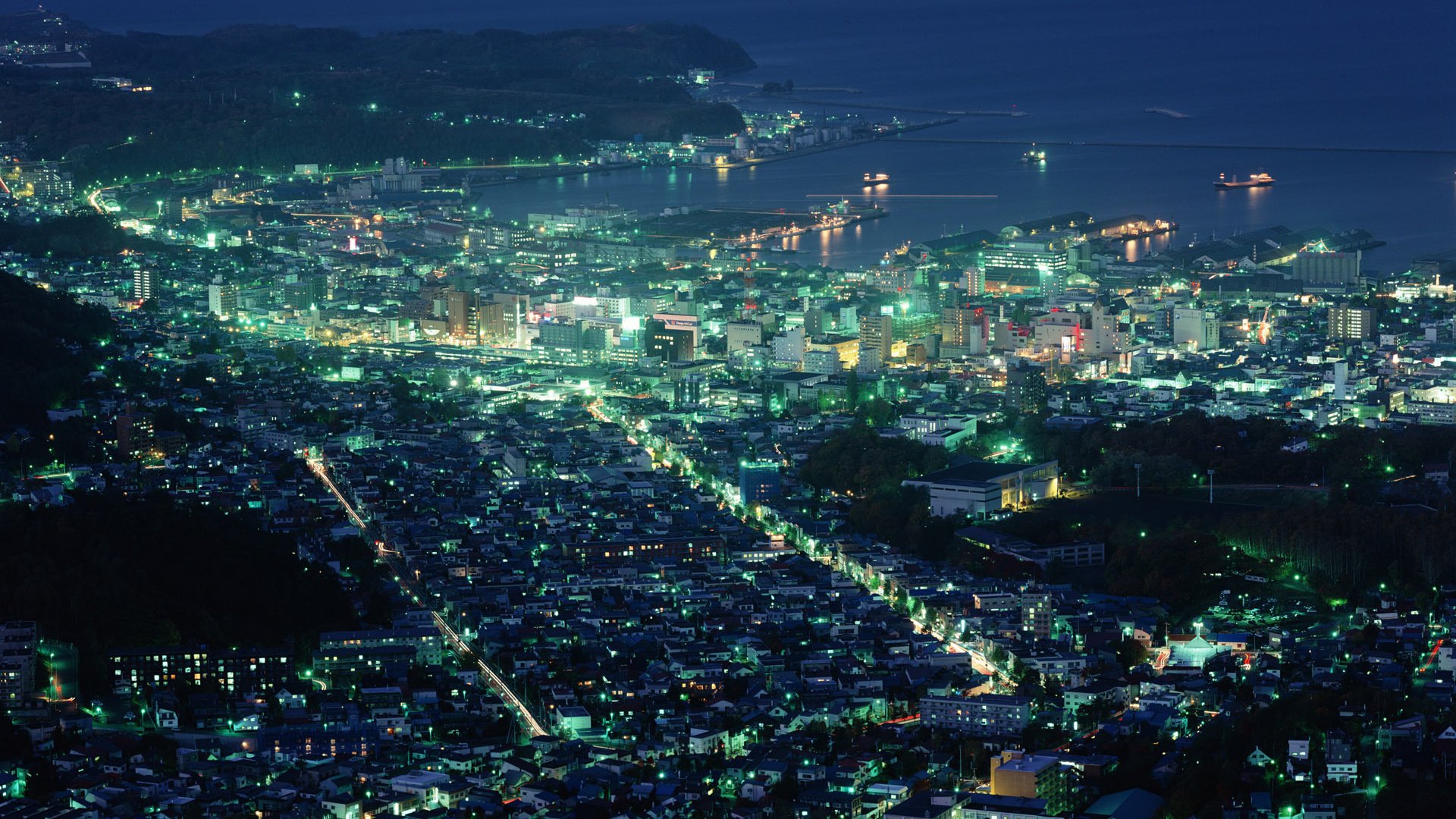 Обои ночь, огни, город, япония, хоккайдо, night, lights, the city, japan, hokkaido разрешение 1920x1200 Загрузить