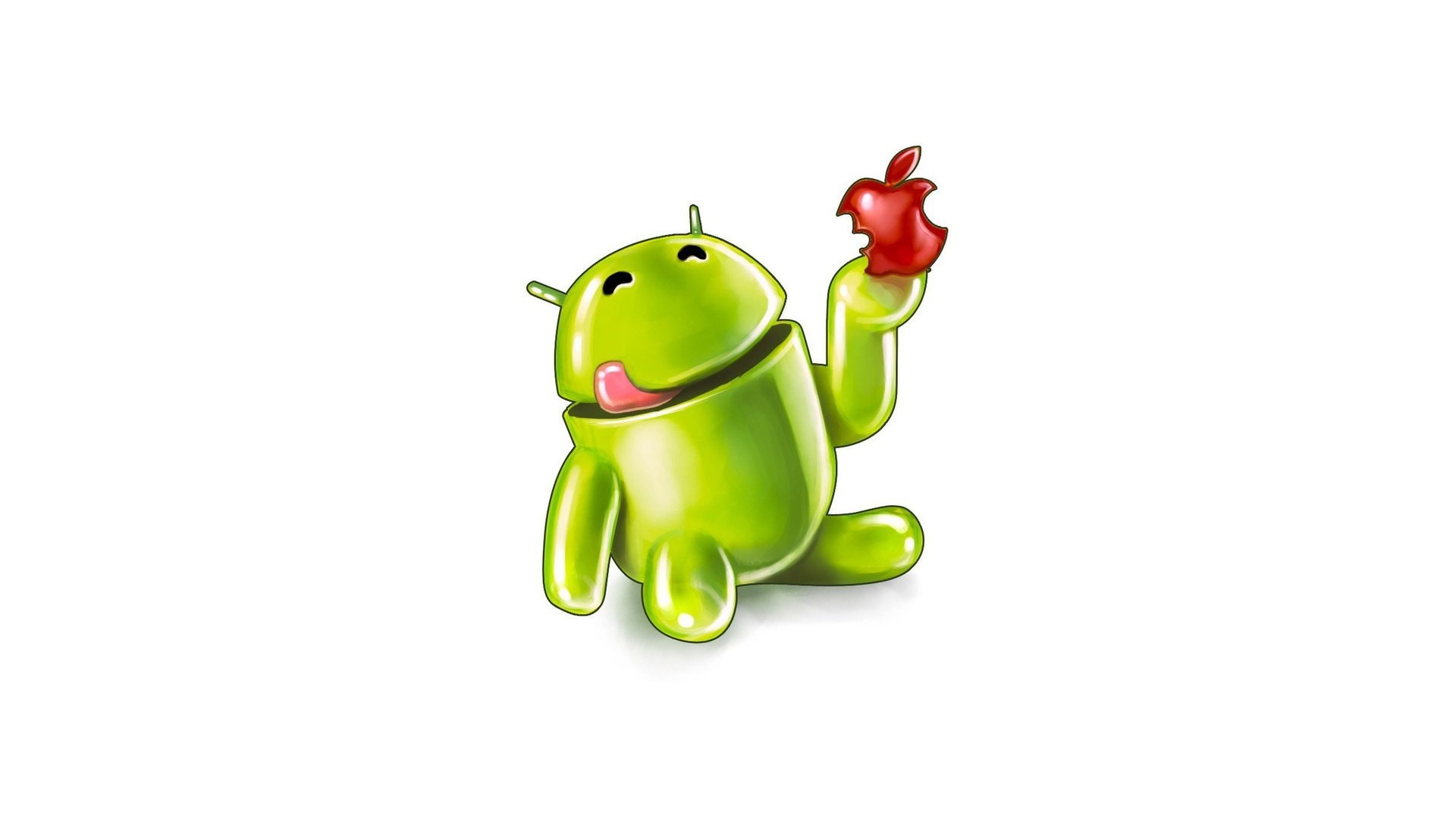 Обои яблоко, андроид, кушает, эппл, apple, android, eats разрешение 1920x1200 Загрузить