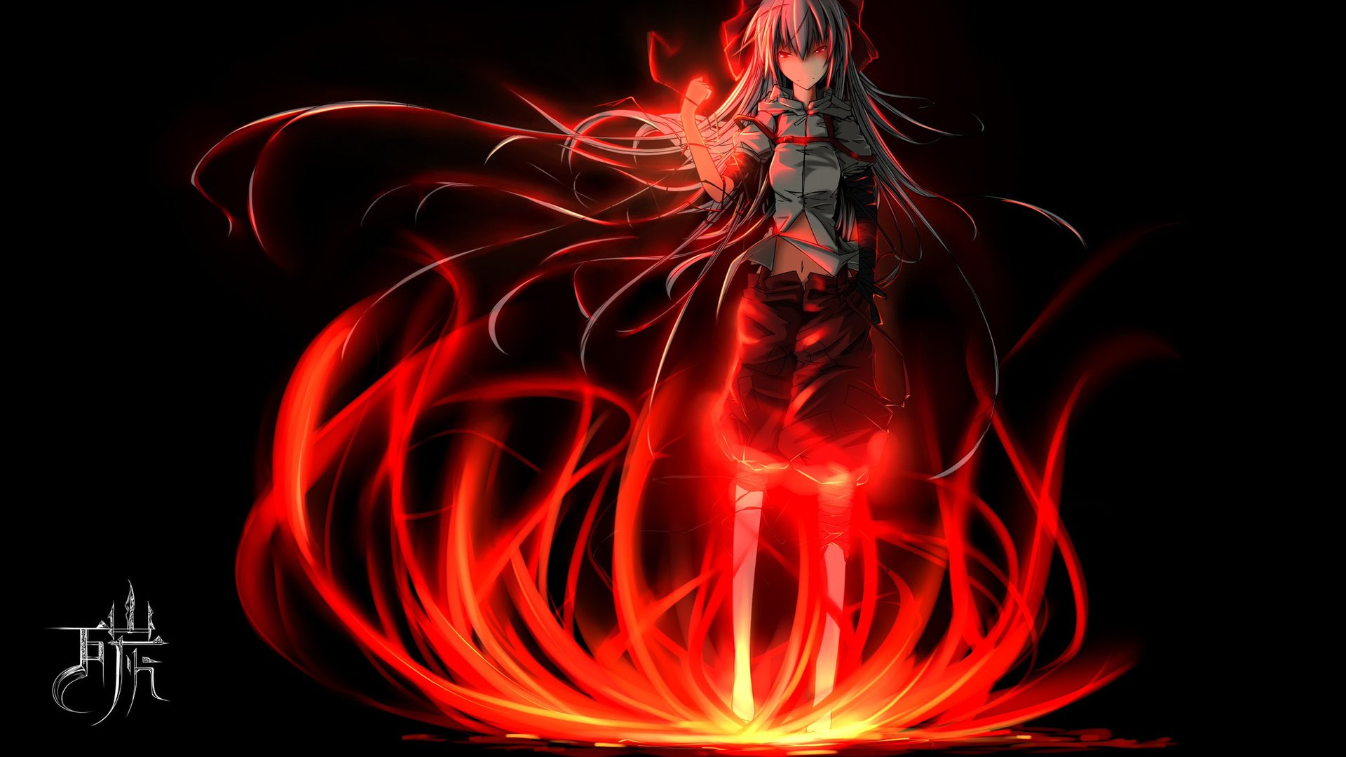 Обои пламя, девушка, аниме, flame, girl, anime разрешение 1920x1200 Загрузить