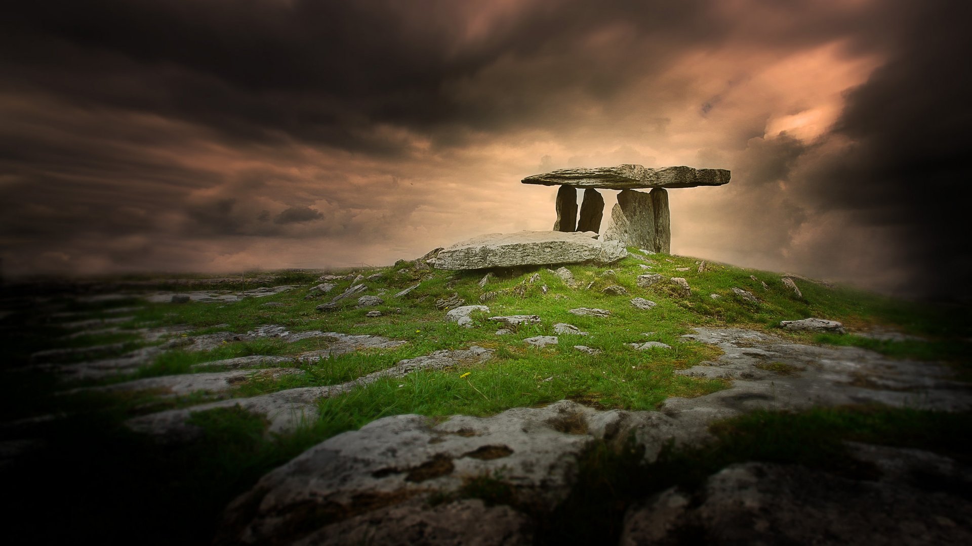 Обои небо, трава, камни, пейзаж, the sky, grass, stones, landscape разрешение 2048x1412 Загрузить