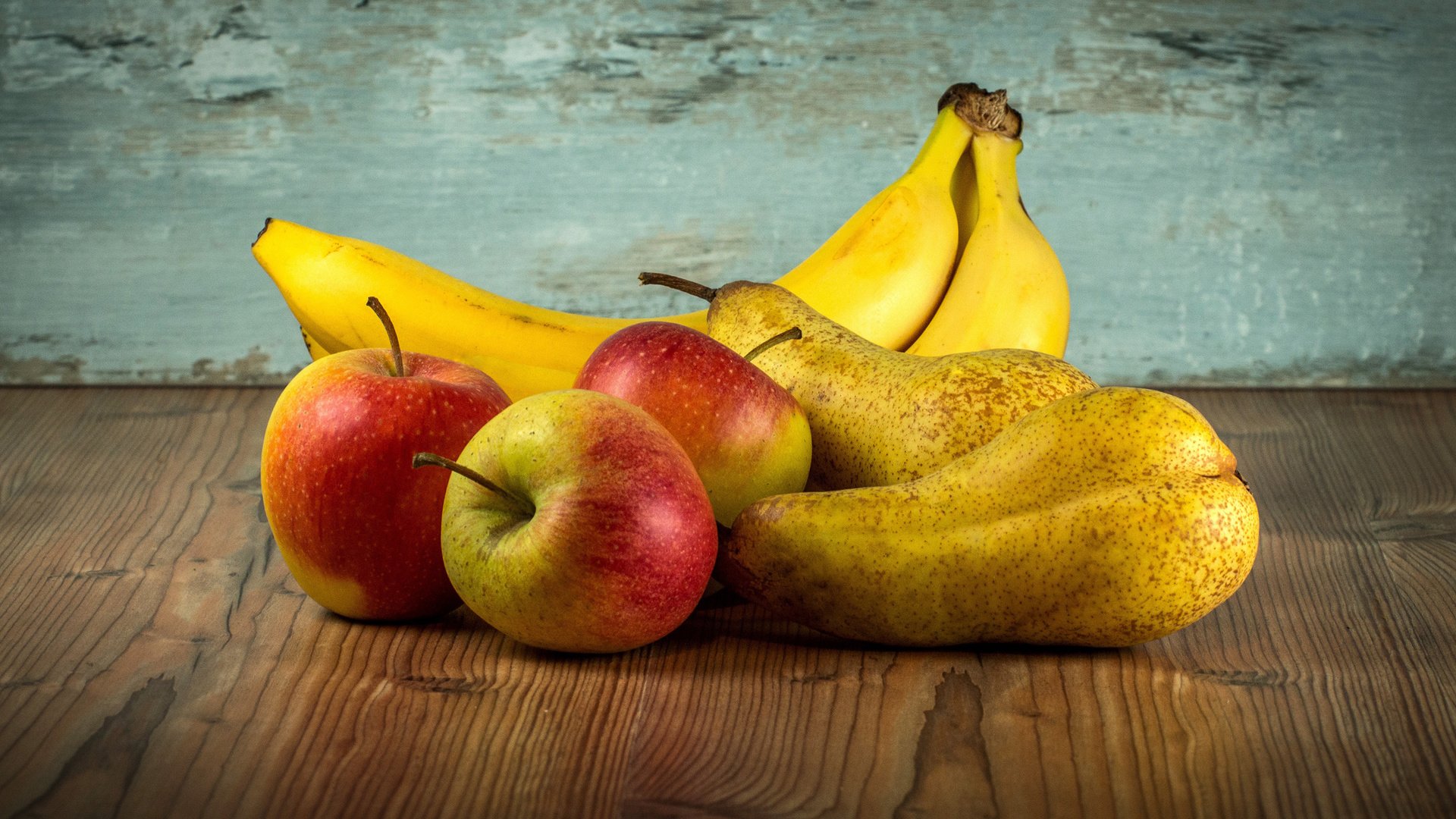 Обои фрукты, яблоки, бананы, груши, fruit, apples, bananas, pear разрешение 2880x1800 Загрузить