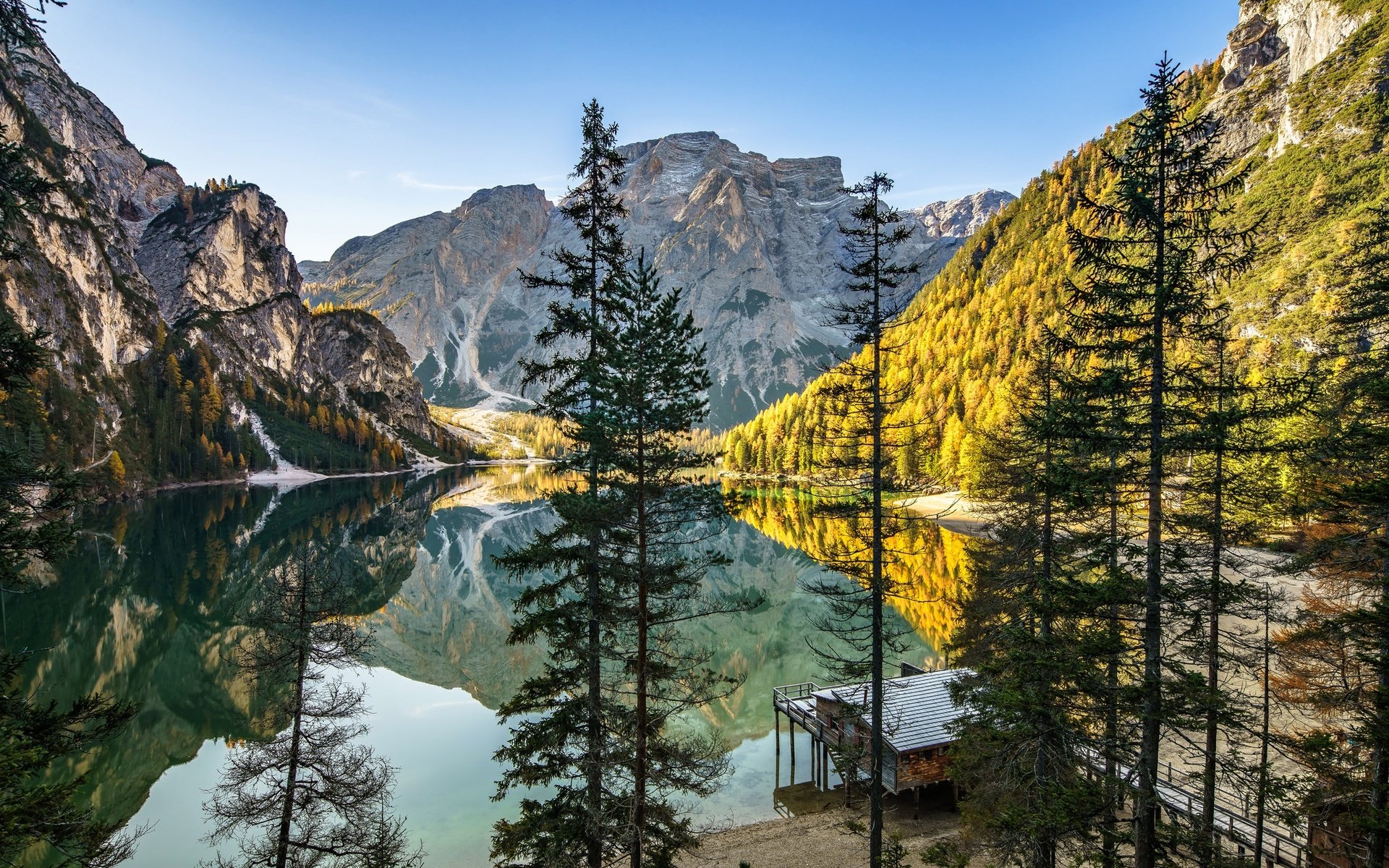 Обои деревья, озеро, горы, осень, альпы, trees, lake, mountains, autumn, alps разрешение 2048x1366 Загрузить