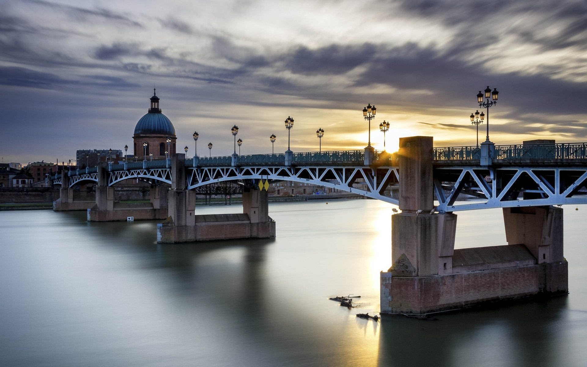 Обои мост, город, франция, тулуза, пиренеи, pont saint pierre, гаронна, тулу́за, мост сен-пьер, bridge, the city, france, toulouse, the pyrenees, garonne, pont saint-pierre разрешение 2048x1365 Загрузить