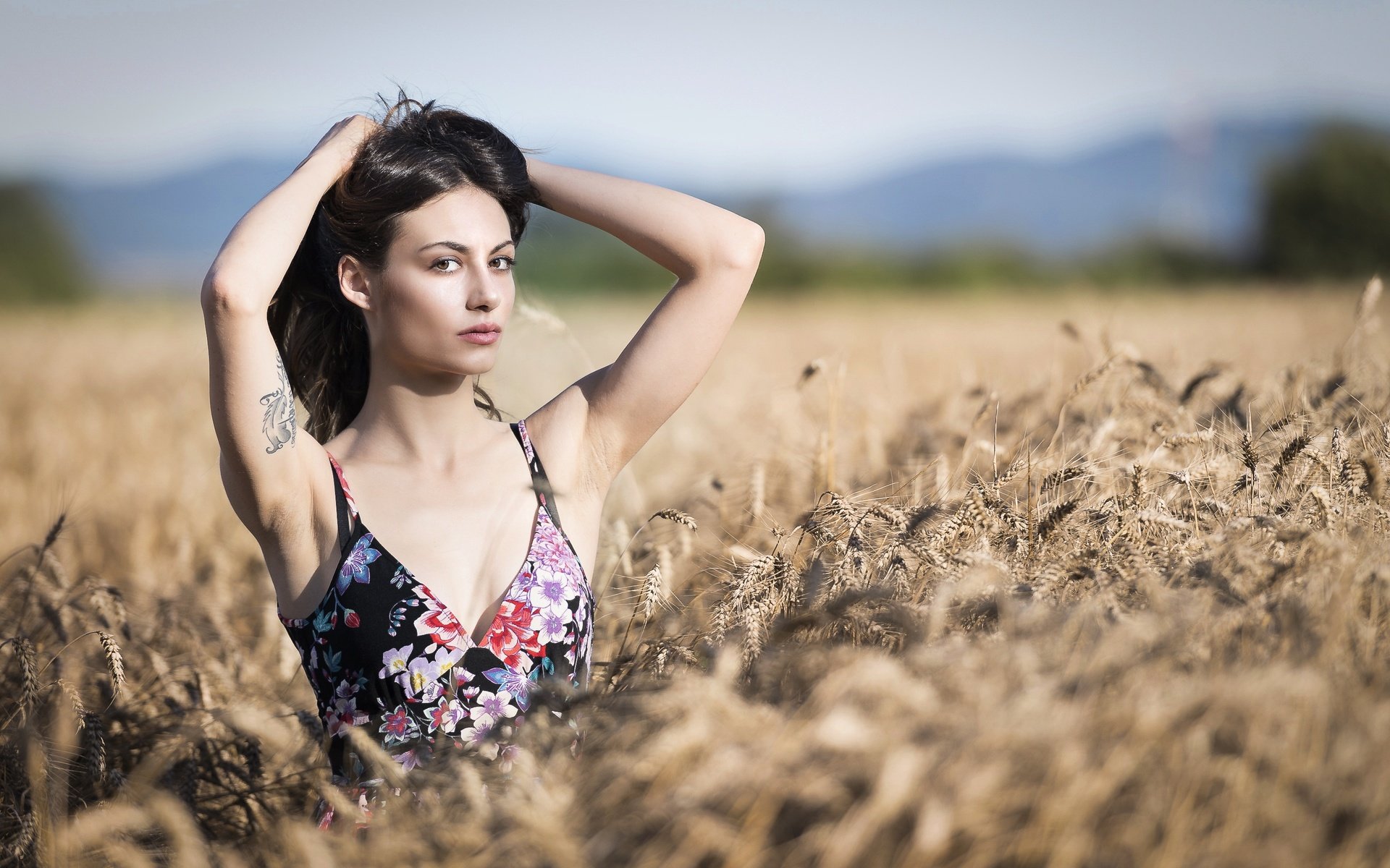 Обои небо, девушка, поле, взгляд, колосья, волосы, лицо, erika, the sky, girl, field, look, ears, hair, face разрешение 3000x2000 Загрузить