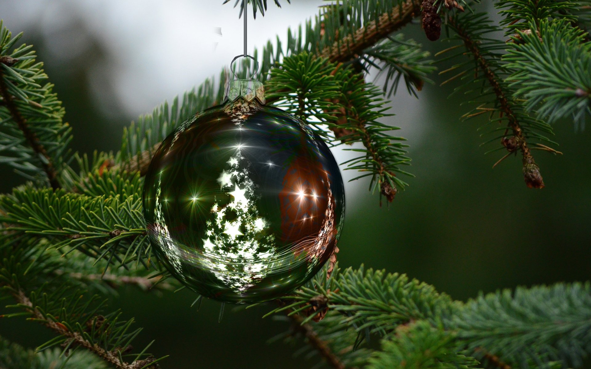 Обои новый год, елка, хвоя, ветки, шар, рождество, new year, tree, needles, branches, ball, christmas разрешение 3840x2400 Загрузить